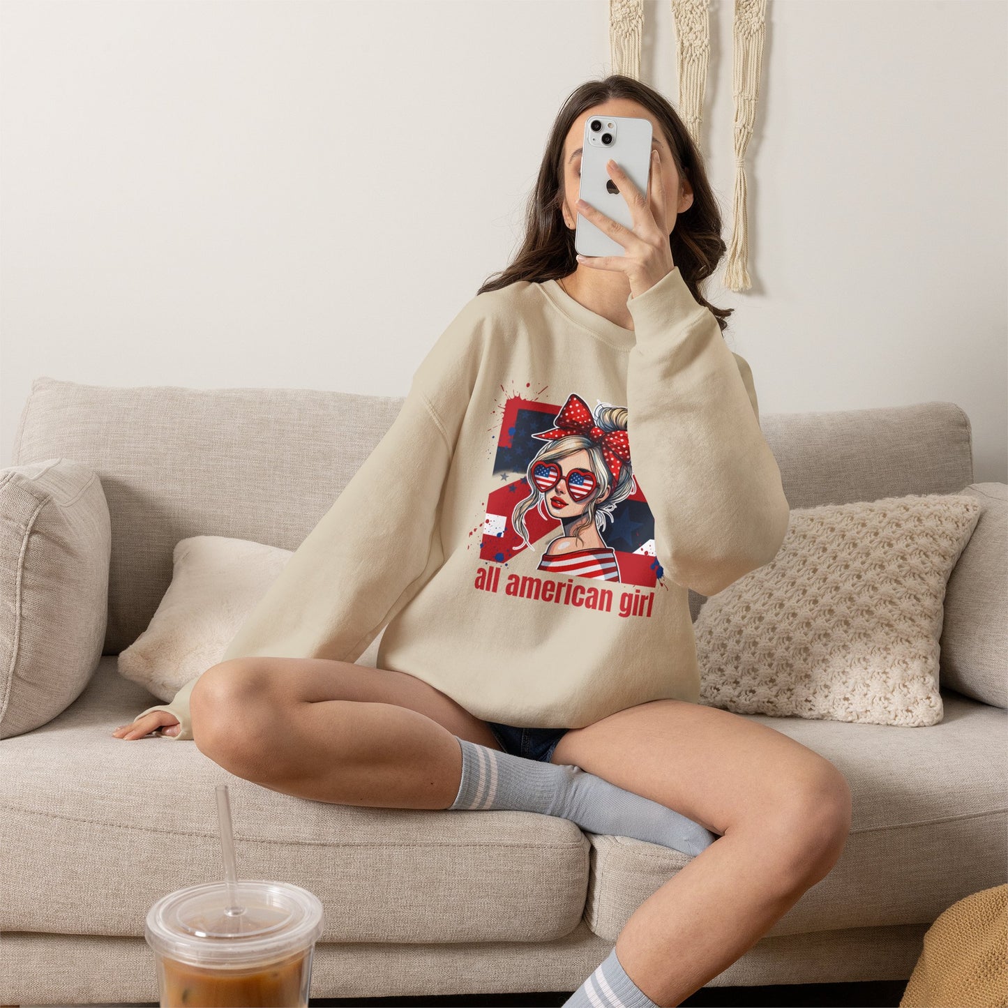 #250 All American Girl Patriotic Sweatshirt