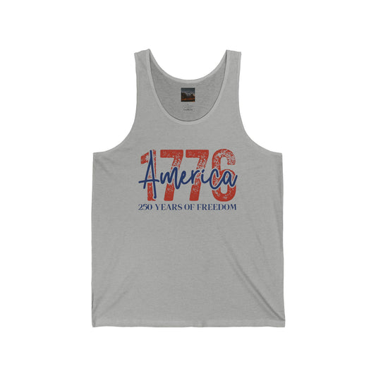#250 1776 America: 250 Years of Freedom' Patriotic Independence Day Jersey Tank Top