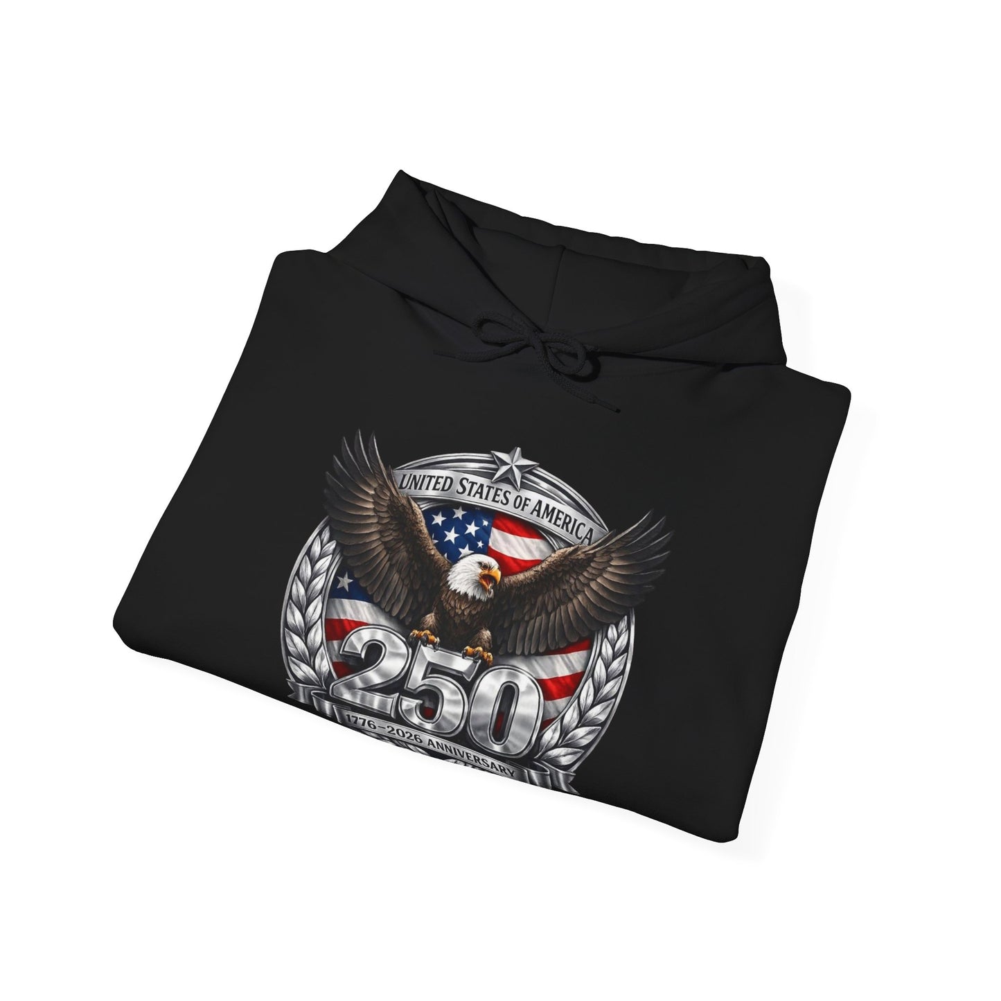 #250 Patriotic Bald Eagle 250 United States Emblem Hoodie
