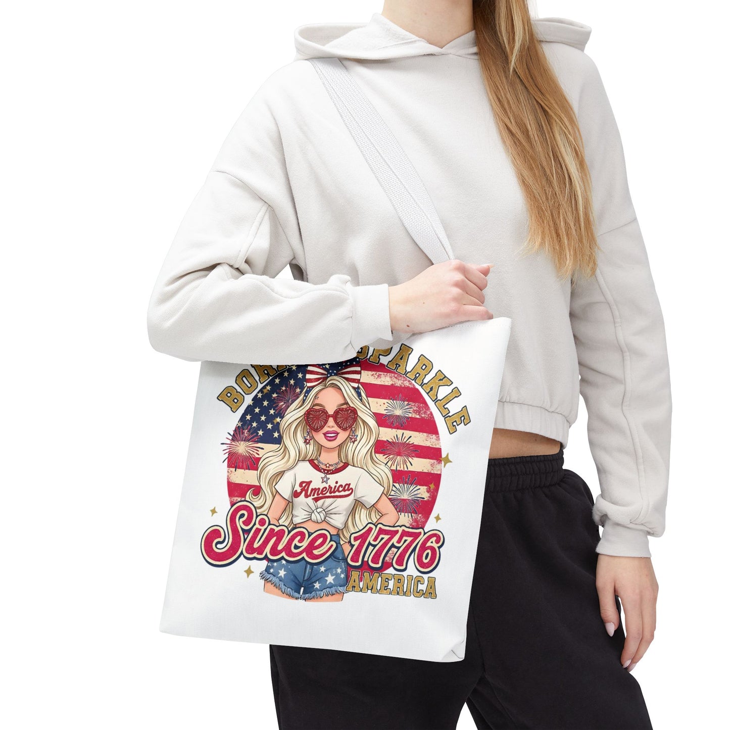 #250 "Born to Sparkle Since 1776" Patriotic Tote Bag