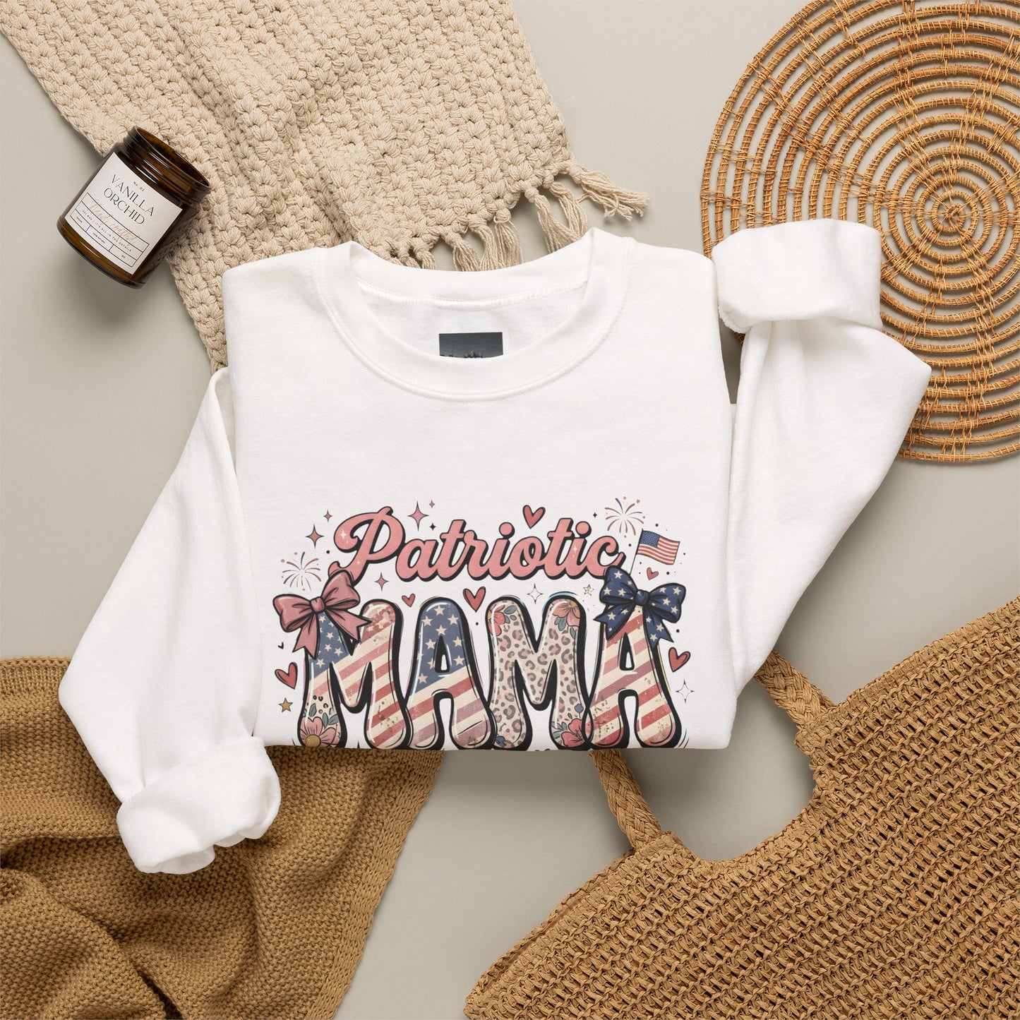#250 Patriotic Mama 1776–2026 American Flag Sweatshirt