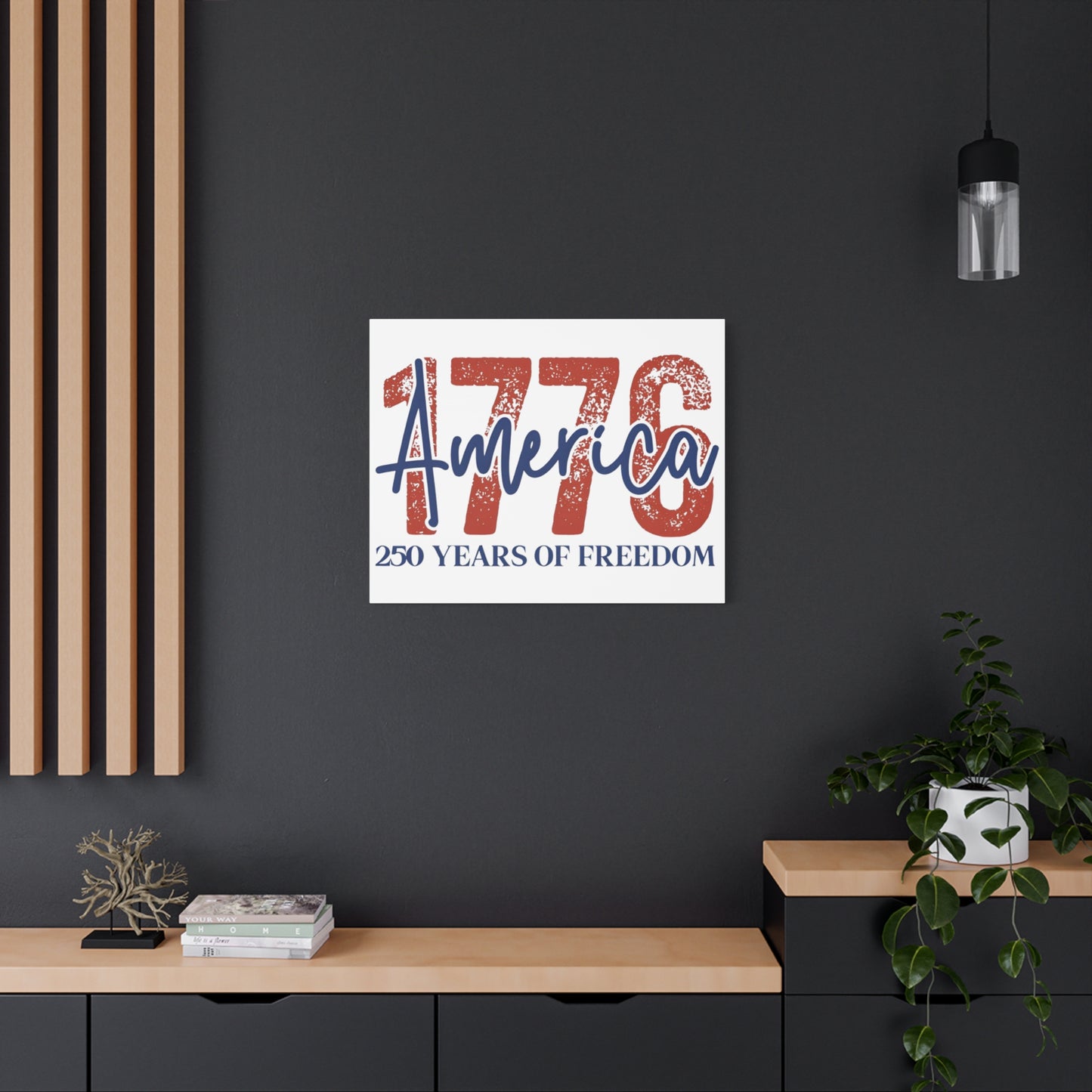 #250 1776 America: 250 Years of Freedom' Patriotic Independence Day Matte Canvas Wall Art