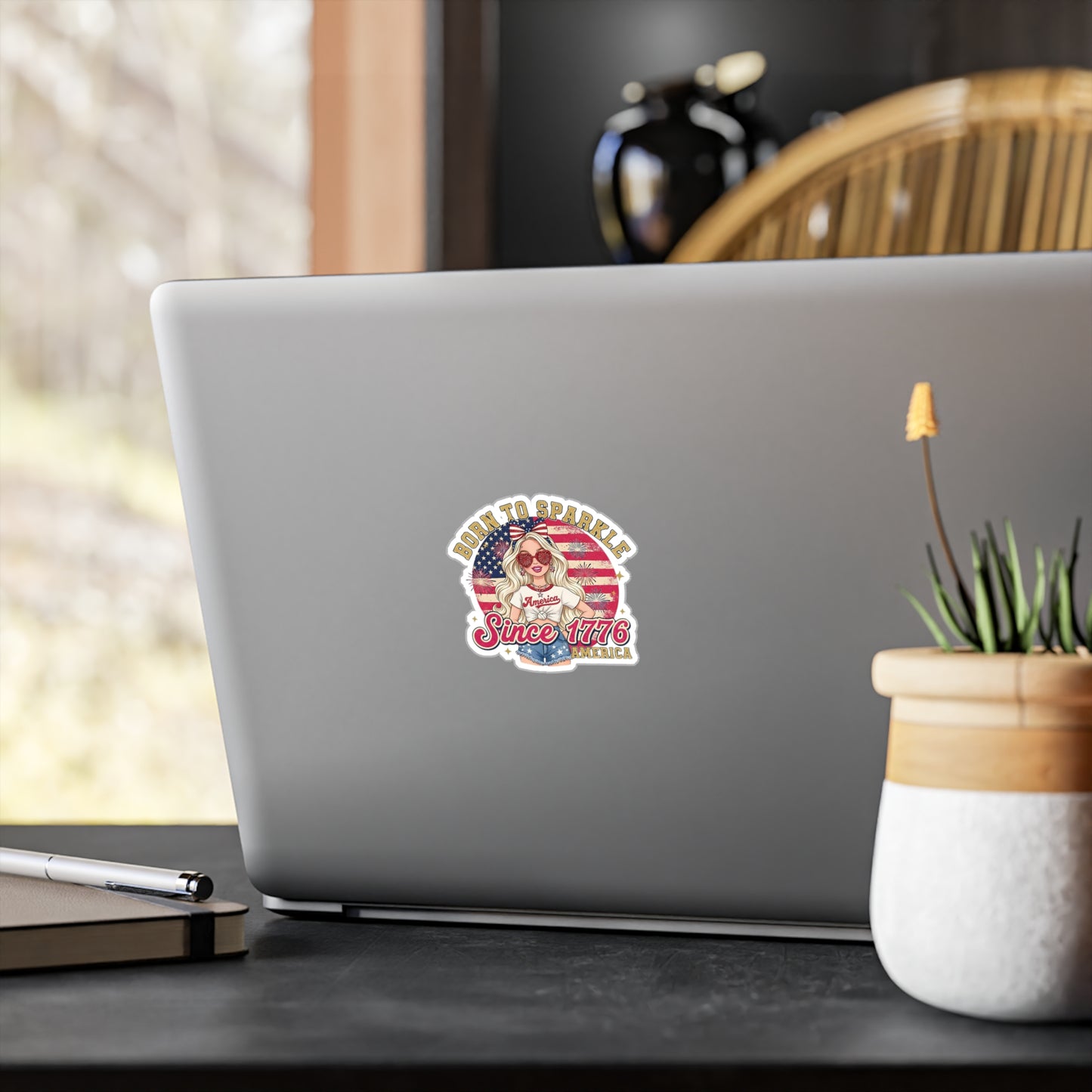 #250 "Born to Sparkle Since 1776" Patriotic Vinyl Sticker Kiss-Cut Decal (Fourth of July)