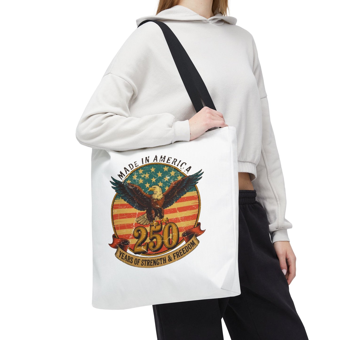 #250 Made in America Eagle 250th Anniversary Patriotic Tote Bag