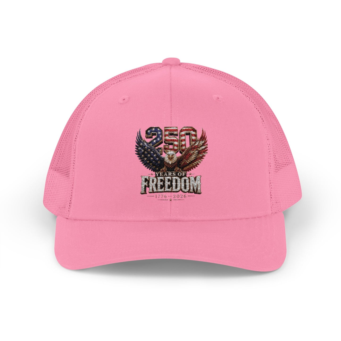 #250 250 Years of Freedom Eagle Patriotic American Flag Anniversary (1776–2026) Snapback Trucker Cap