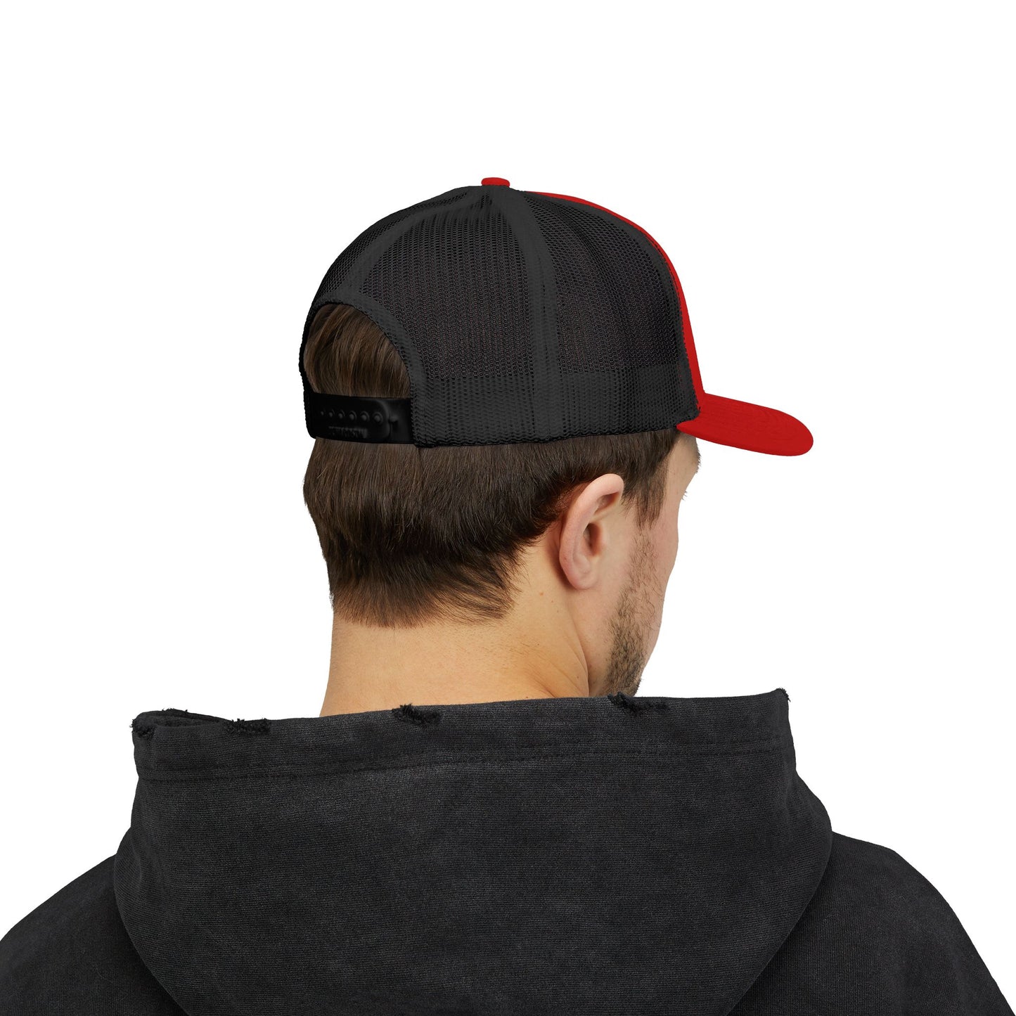 Pick Jesus Guitar Pick Snapback Trucker Cap Christian Guitar Pick Design (Romans 10:13)