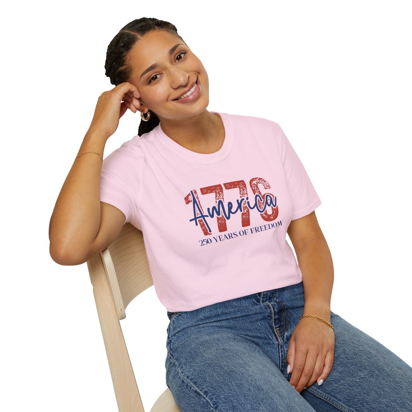 #250 1776 America: 250 Years of Freedom' Patriotic Independence Day Soft-Style Tee