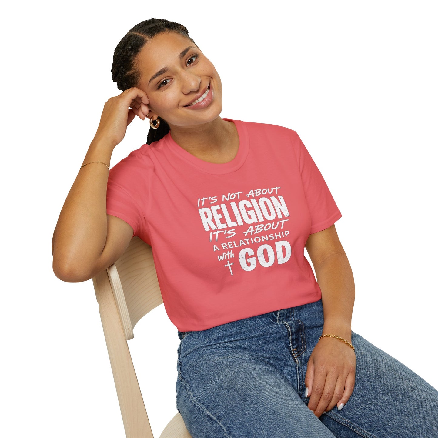 It's Not About Religion, It's About a Relationship with God - Christian Message T-Shirt
