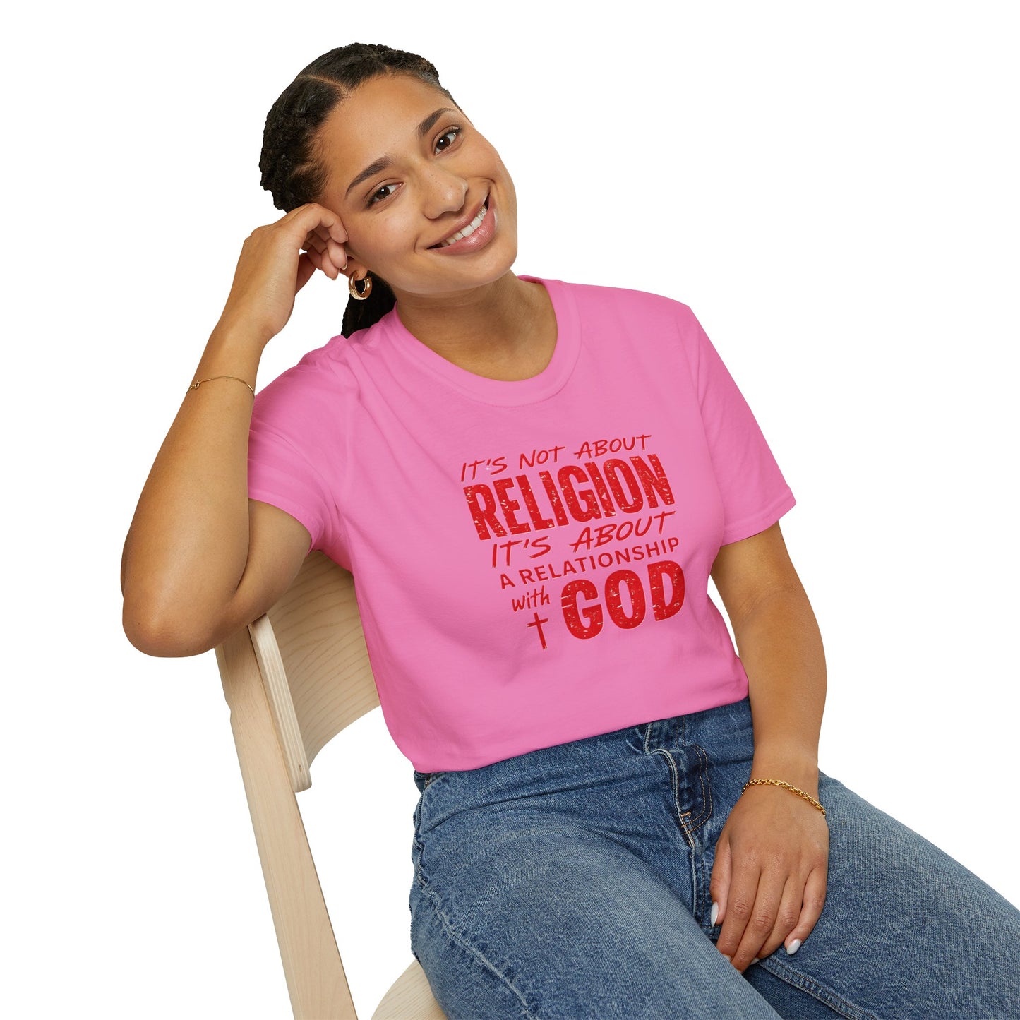 It's Not About Religion, It's About a Relationship with God - Christian Message T-Shirt