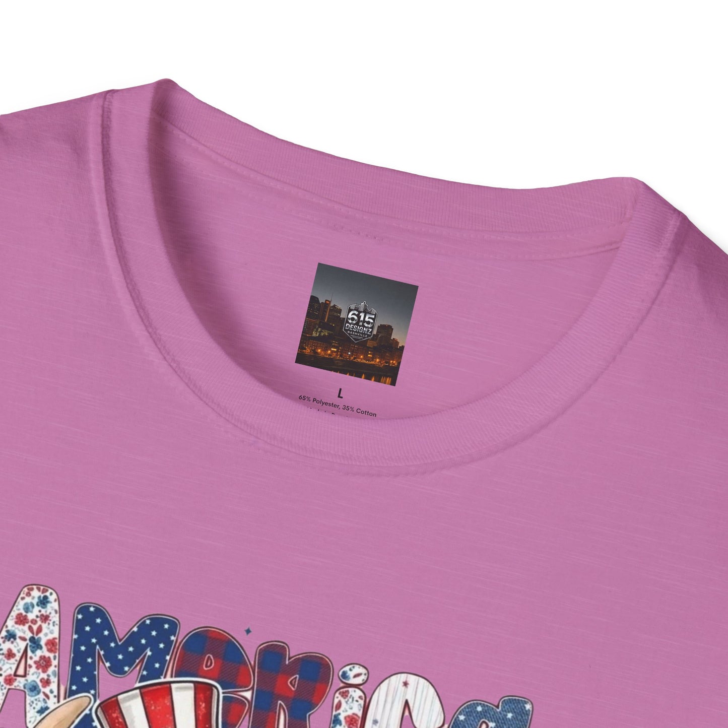 #250 American Flag Bubblegum Patriotic Highland Cow T-Shirt