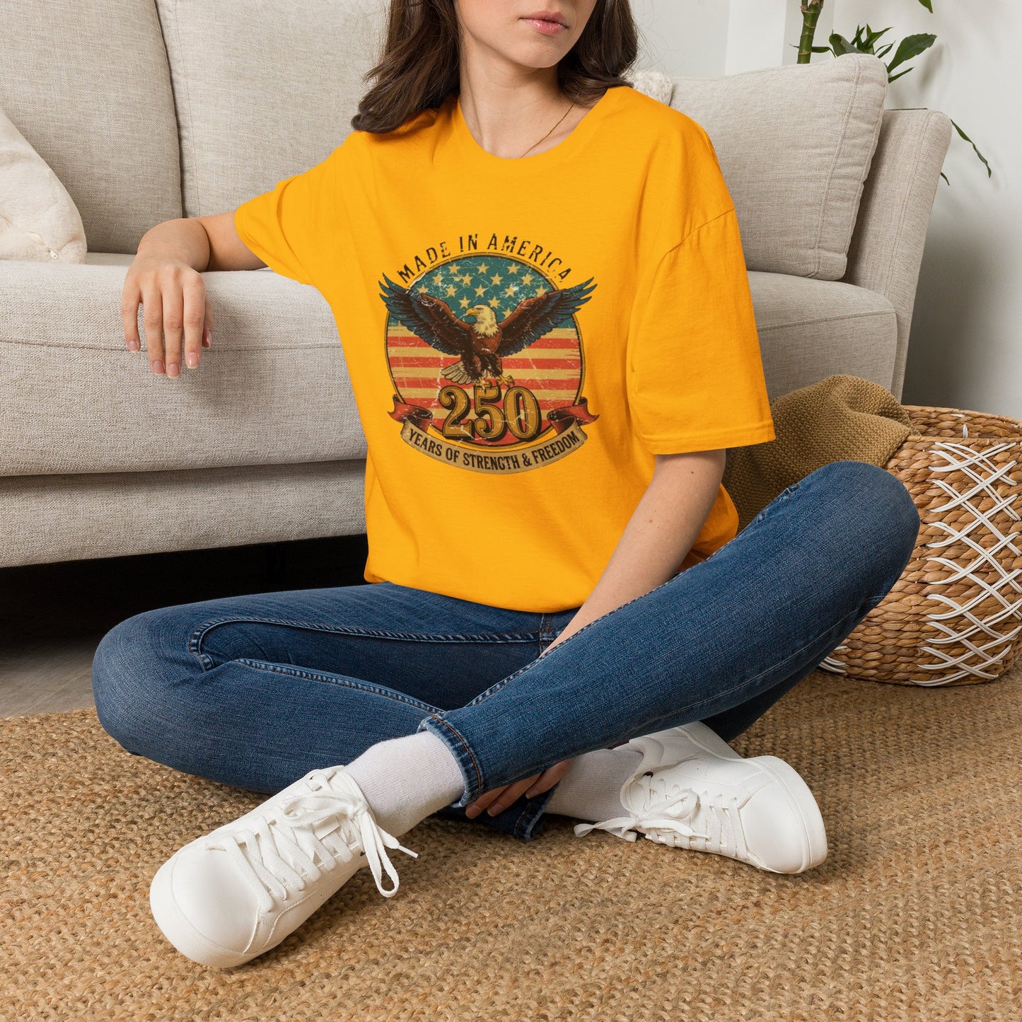 #250 Made in America Eagle 250th Anniversary Patriotic T-Shirt
