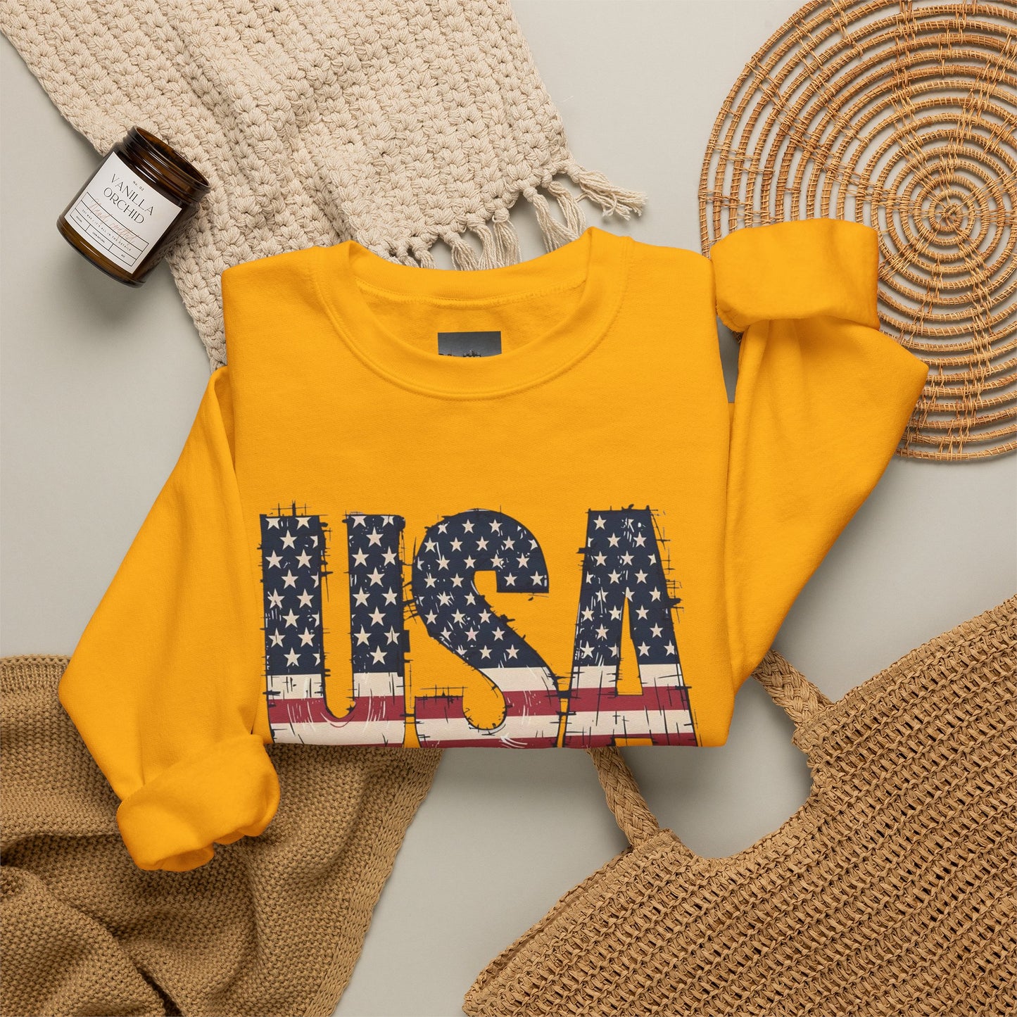 #250 USA Flag "USA Since 1776" Patriotic Crewneck Sweatshirt