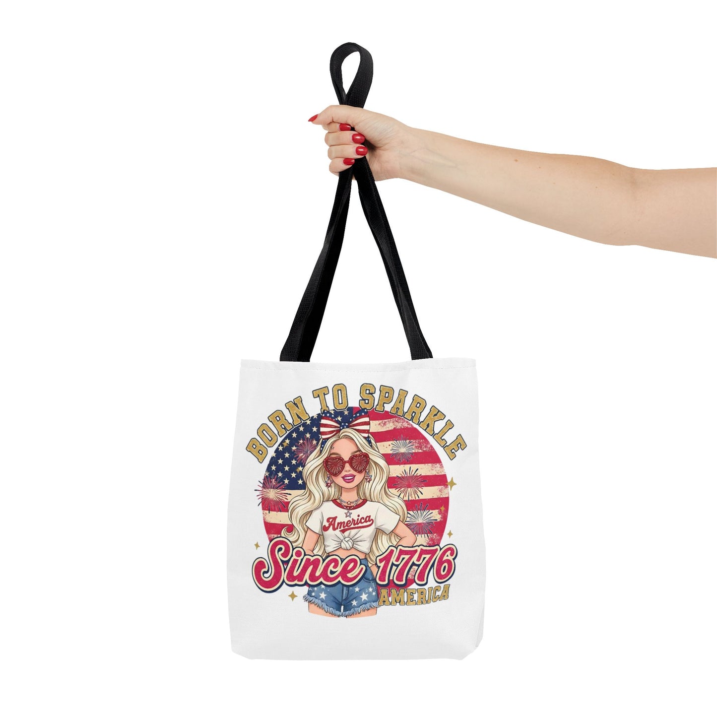 #250 "Born to Sparkle Since 1776" Patriotic Tote Bag