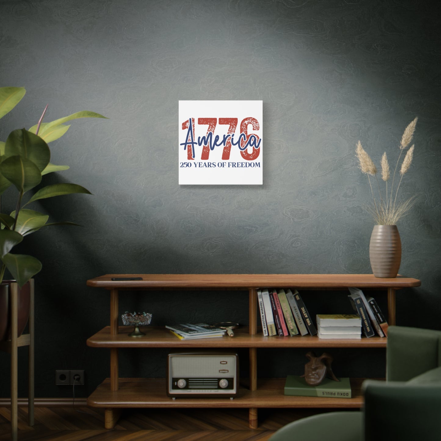 #250 1776 America: 250 Years of Freedom' Patriotic Independence Day Matte Canvas Wall Art