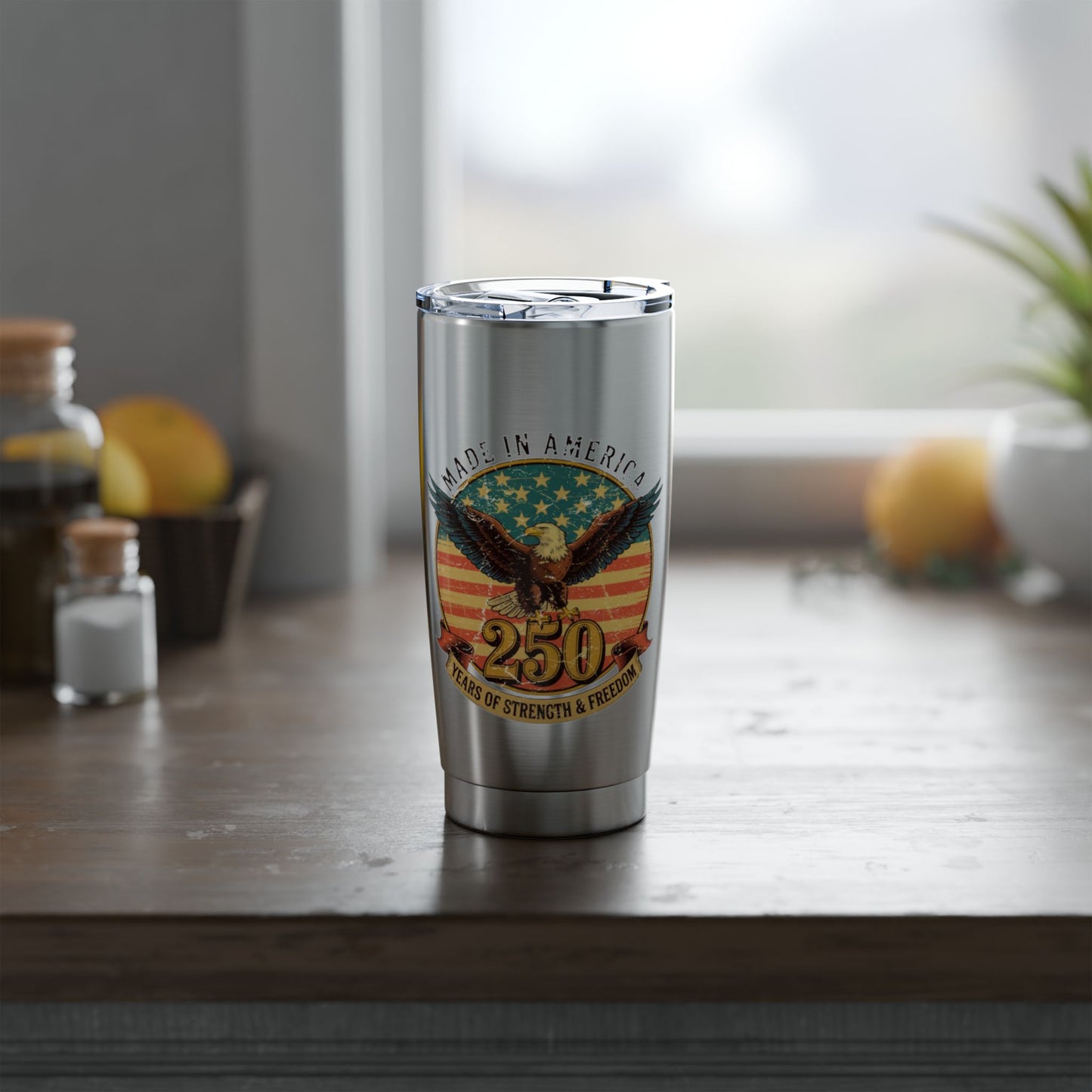 #250 Made in America Eagle 250th Anniversary Patriotic Vagabond 20oz Tumbler Stainless Travel Cup