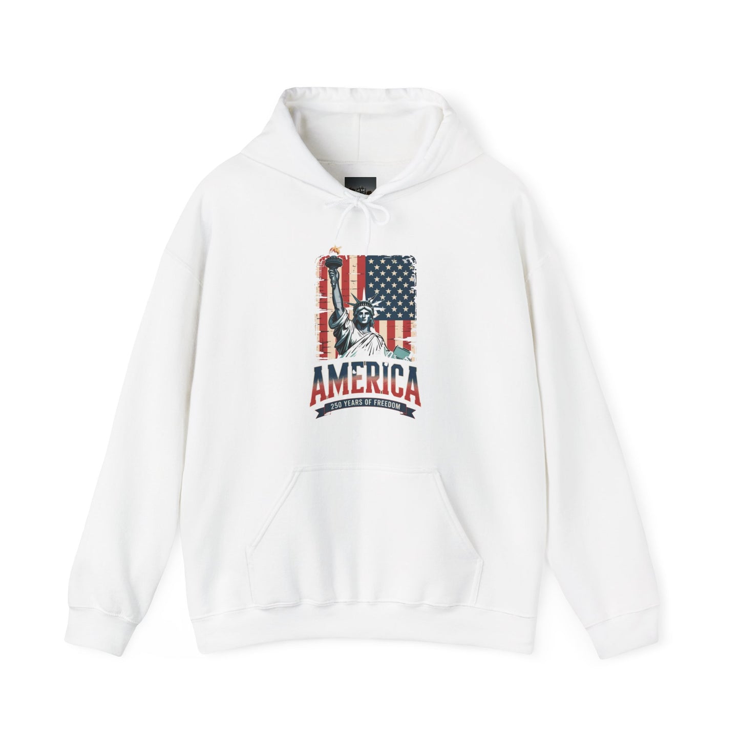 #250 Statue of Liberty American Flag 'America' Patriotic Independence Day Hoodie