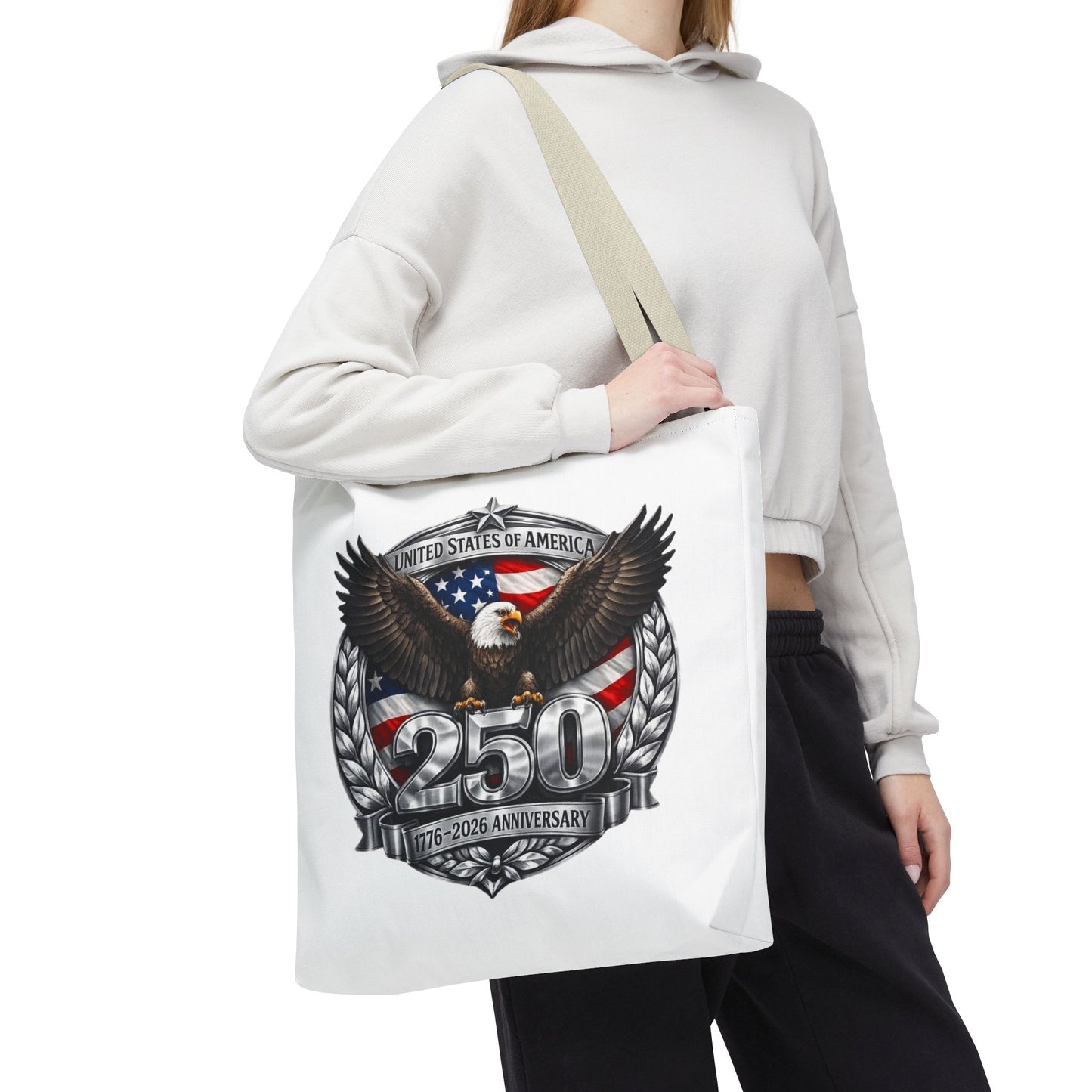 #250 Patriotic Bald Eagle 250 United States Emblem Tote Bag