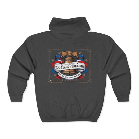 #250 250 Years of Freedom Liberty Bell Zip Hoodie