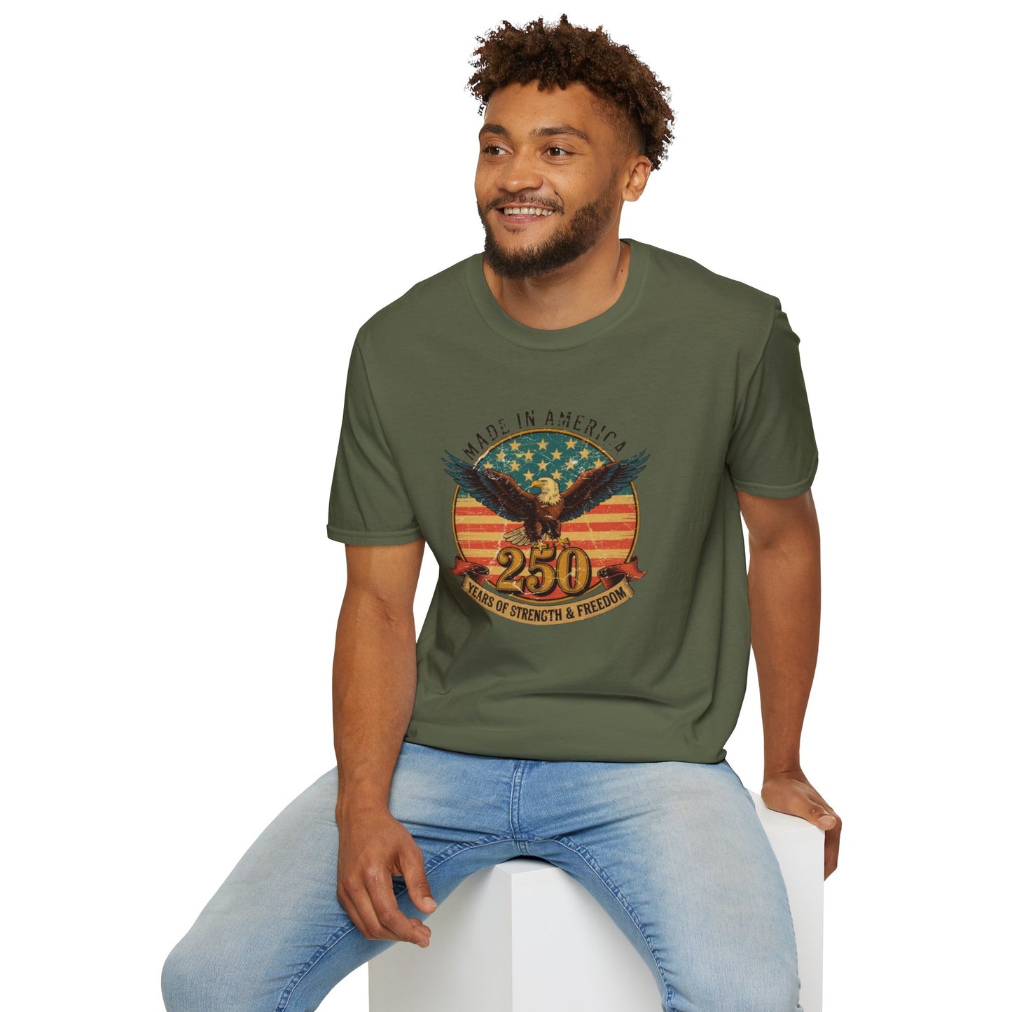 #250 Made in America Eagle 250th Anniversary Patriotic T-Shirt