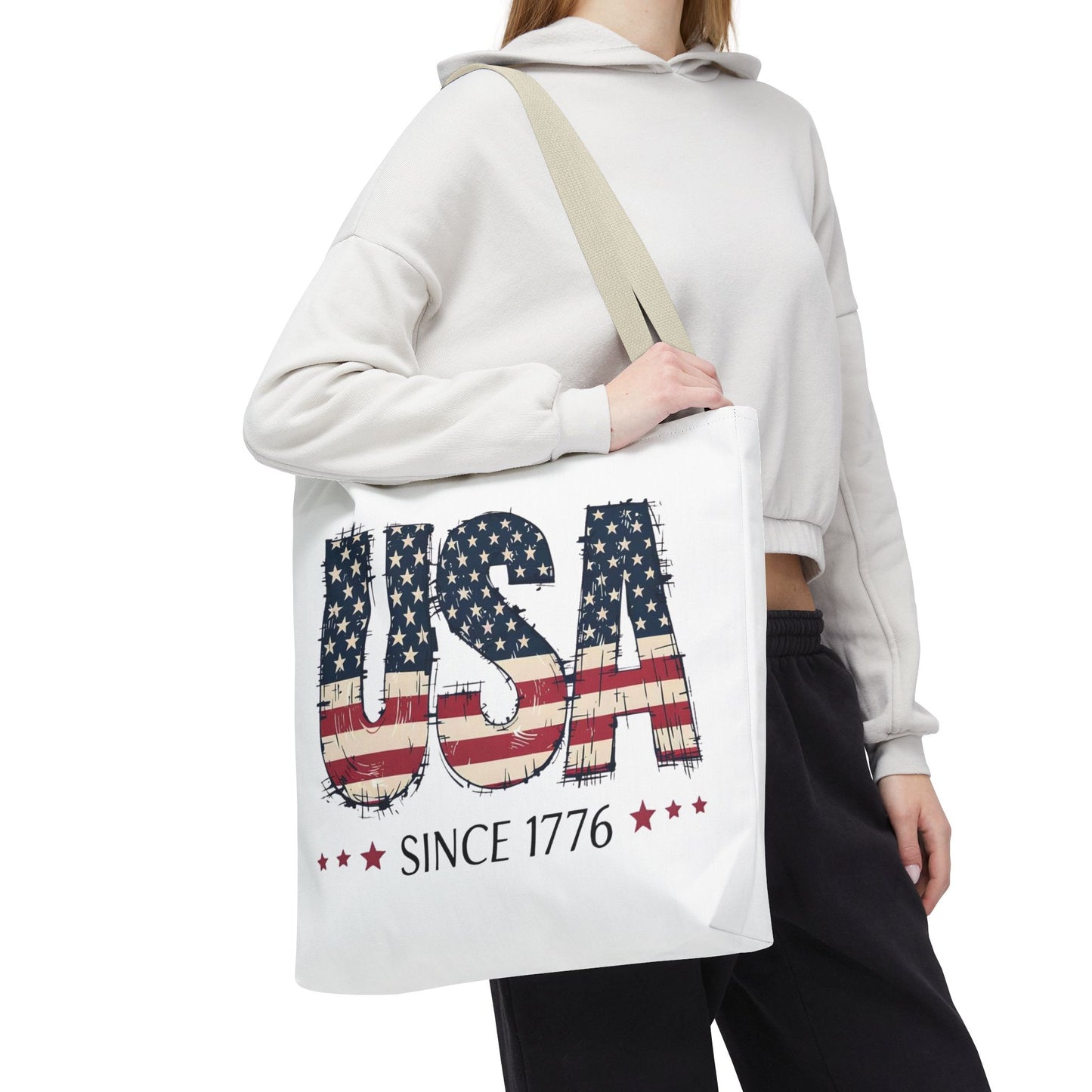 #250 USA Flag "USA Since 1776" Patriotic Tote Bag