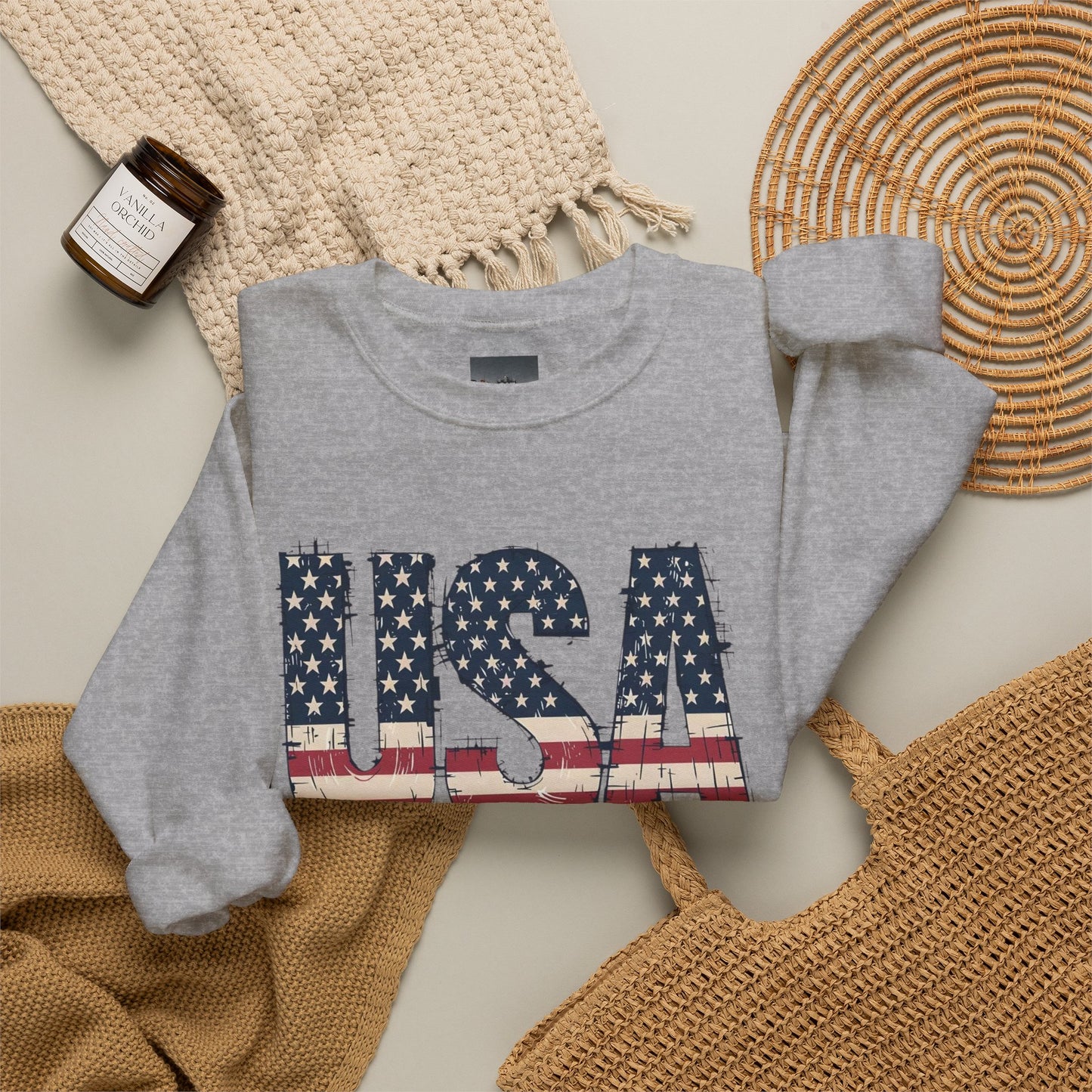 #250 USA Flag "USA Since 1776" Patriotic Crewneck Sweatshirt