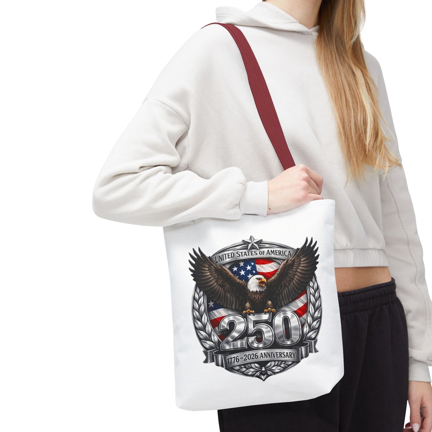 #250 Patriotic Bald Eagle 250 United States Emblem Tote Bag
