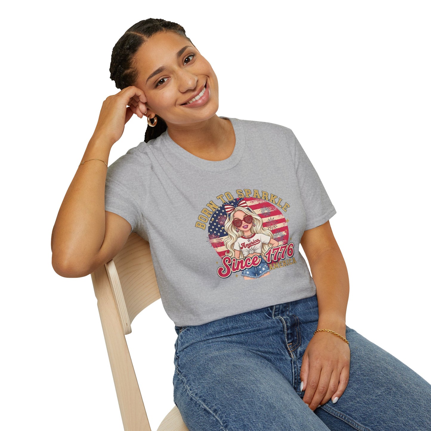 #250 "Born to Sparkle Since 1776" Patriotic T-Shirt