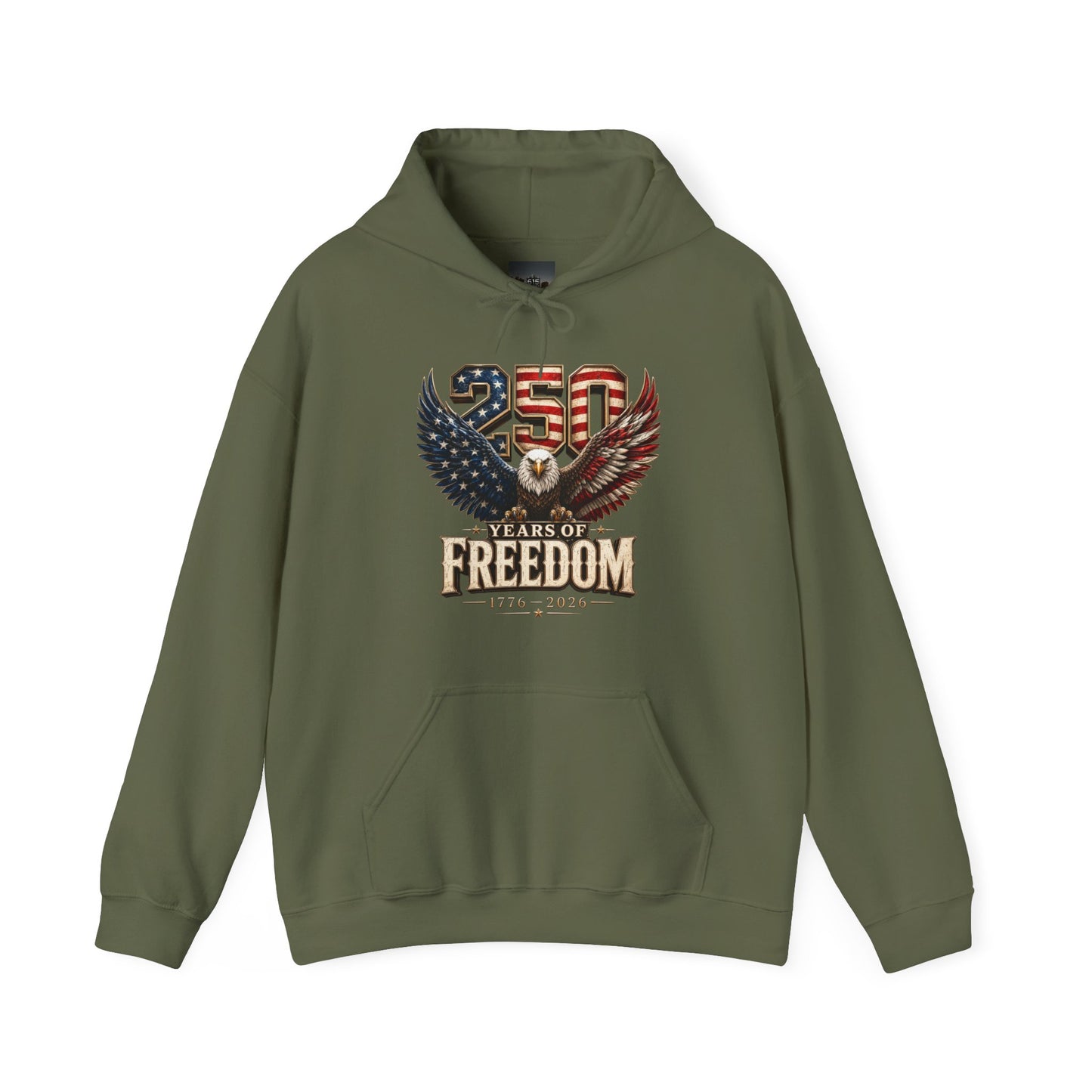 #250 250 Years of Freedom Eagle Patriotic American Flag Anniversary (1776–2026) Patriotic Hoodie