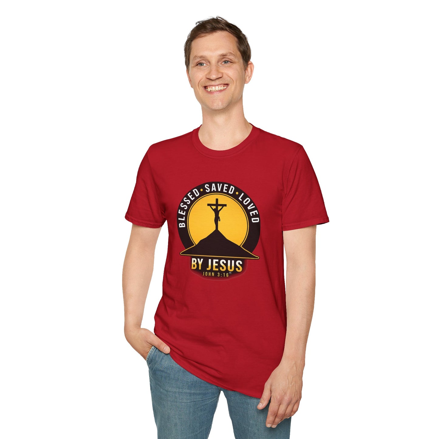 Blessed • Saved • Loved by Jesus T-Shirt — Christian Faith Tee