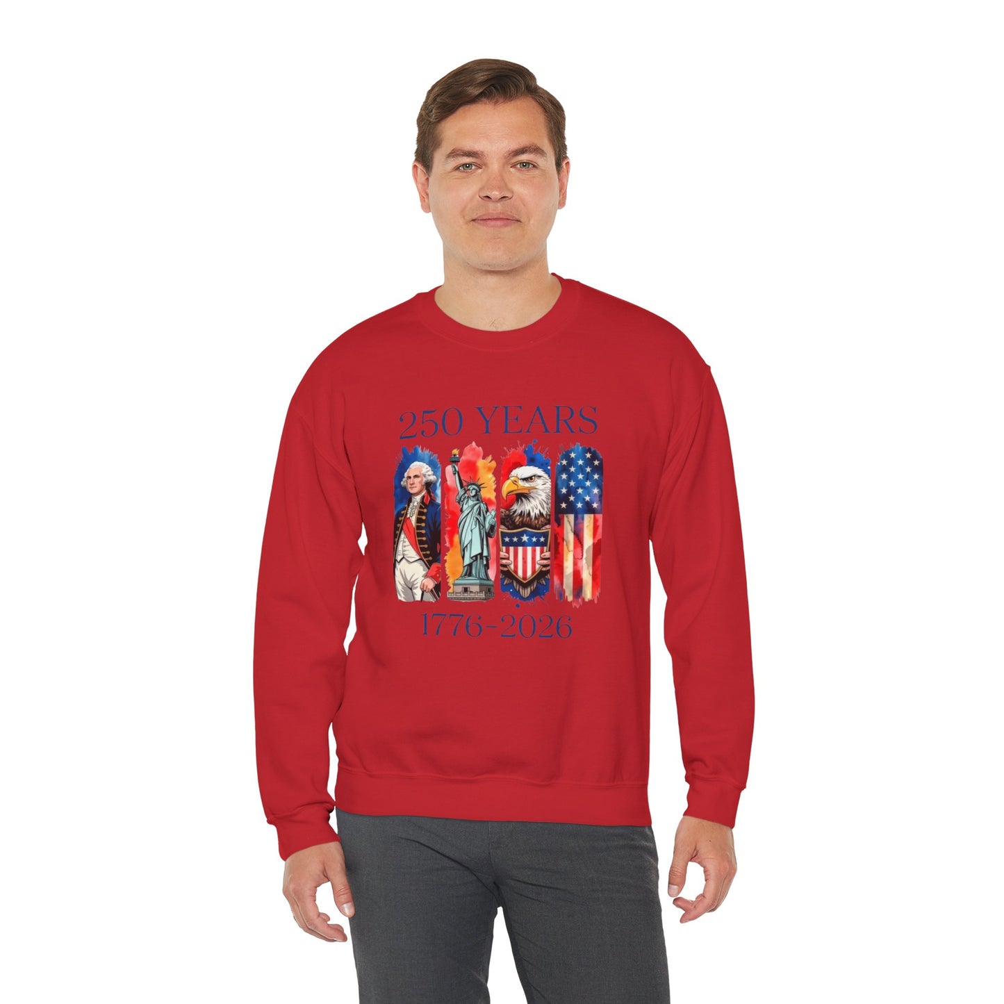 #250 250 Years American History Celebration 1776–2026 Patriotic Crewneck Sweatshirt