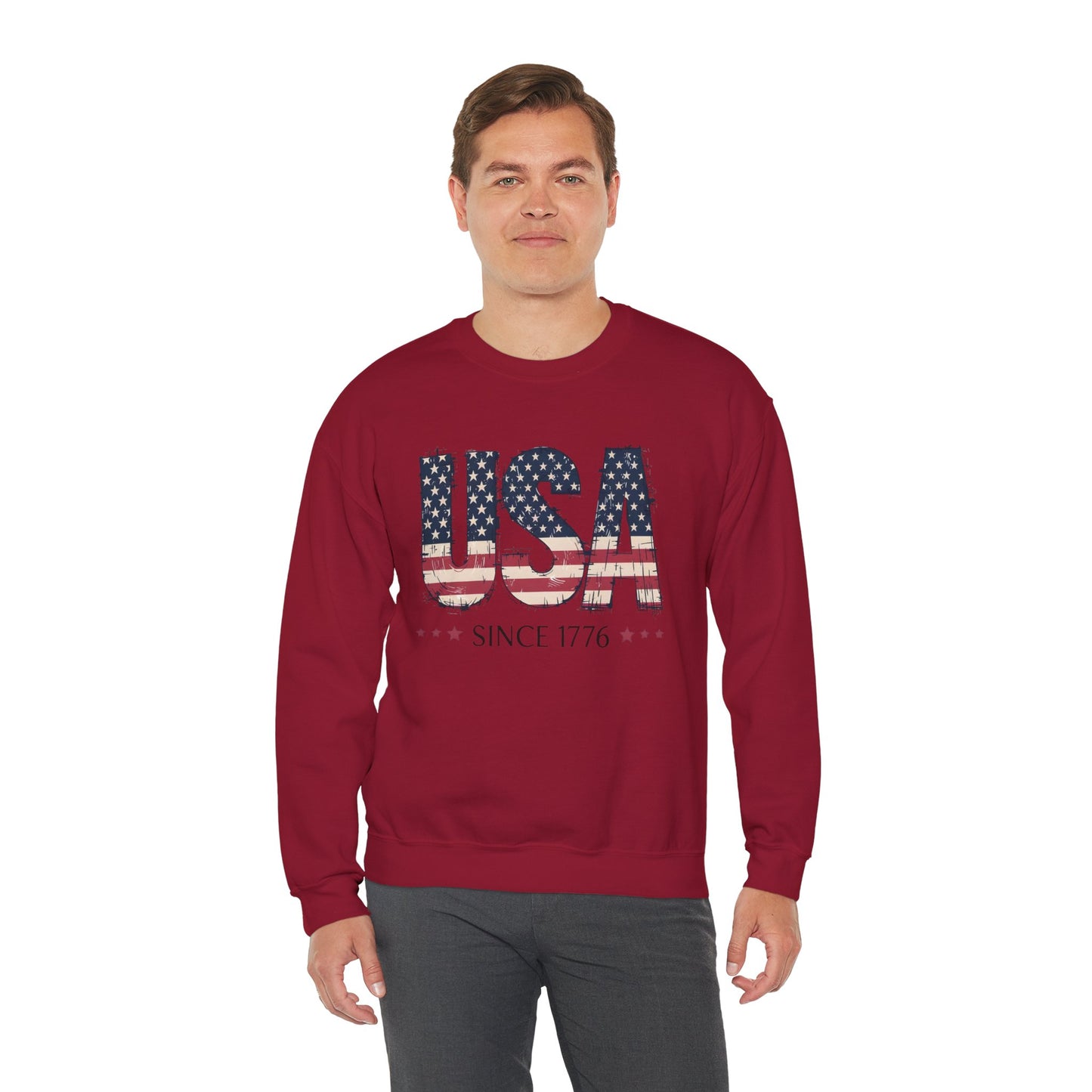 #250 USA Flag "USA Since 1776" Patriotic Crewneck Sweatshirt