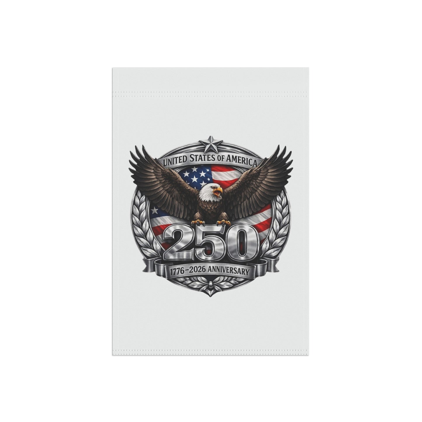 #250 Patriotic Bald Eagle 250 United States Emblem Garden Flag — House Banner