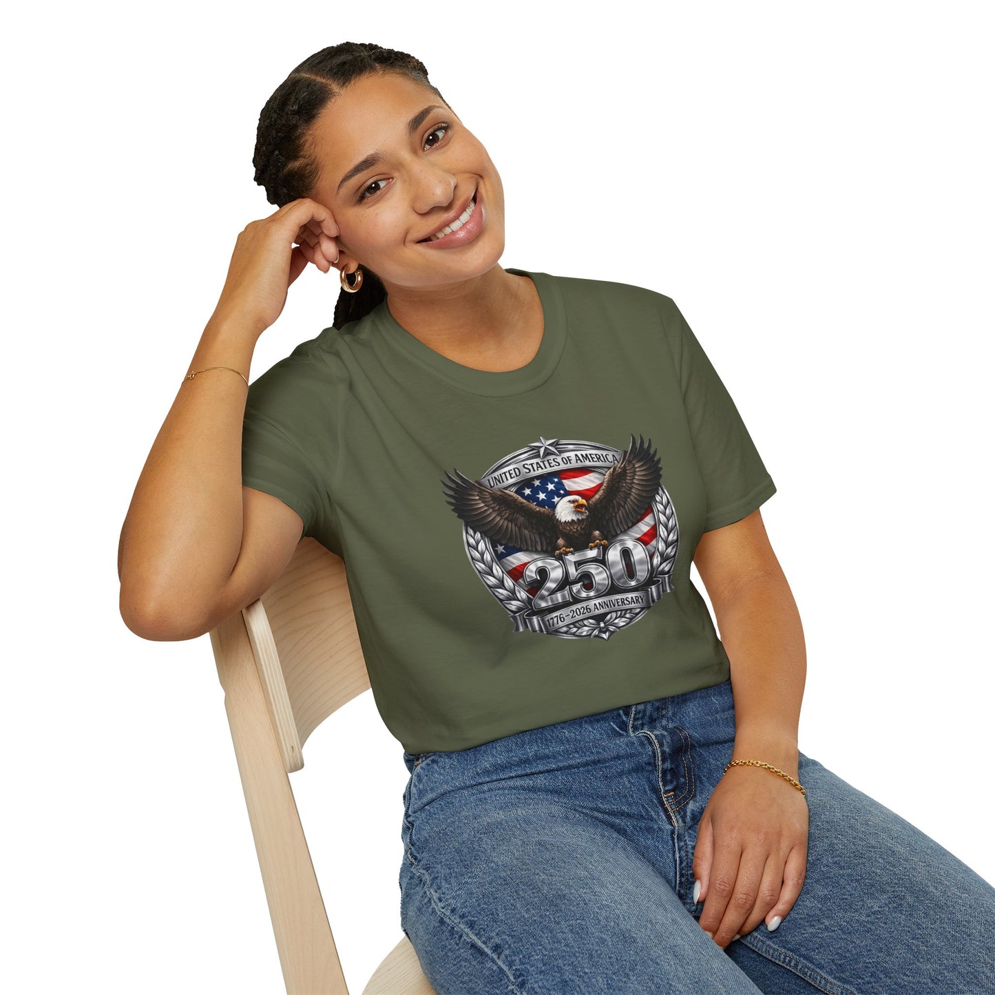 #250 Patriotic Bald Eagle 250 United States Emblem T-Shirt