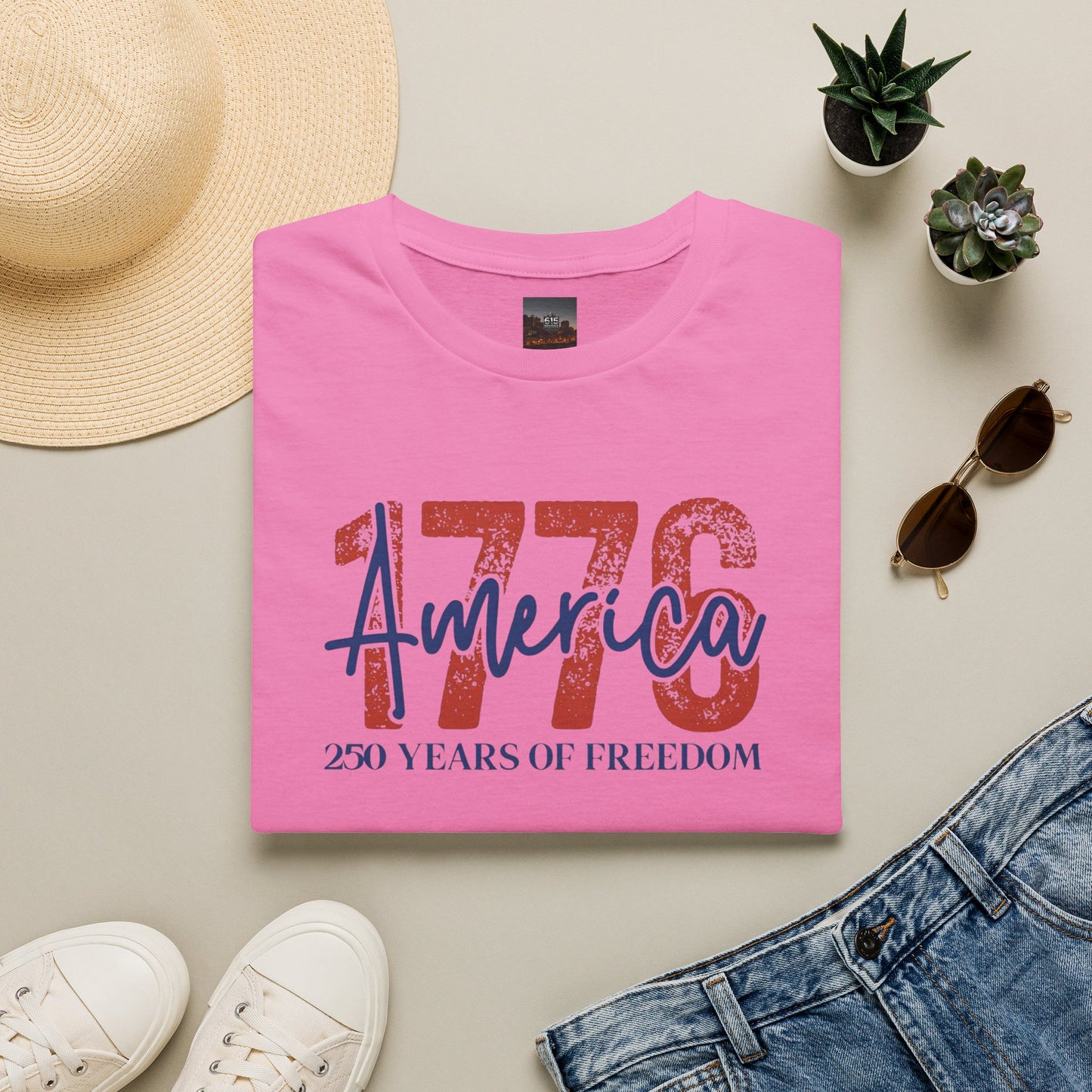 #250 1776 America: 250 Years of Freedom' Patriotic Independence Day Soft-Style Tee