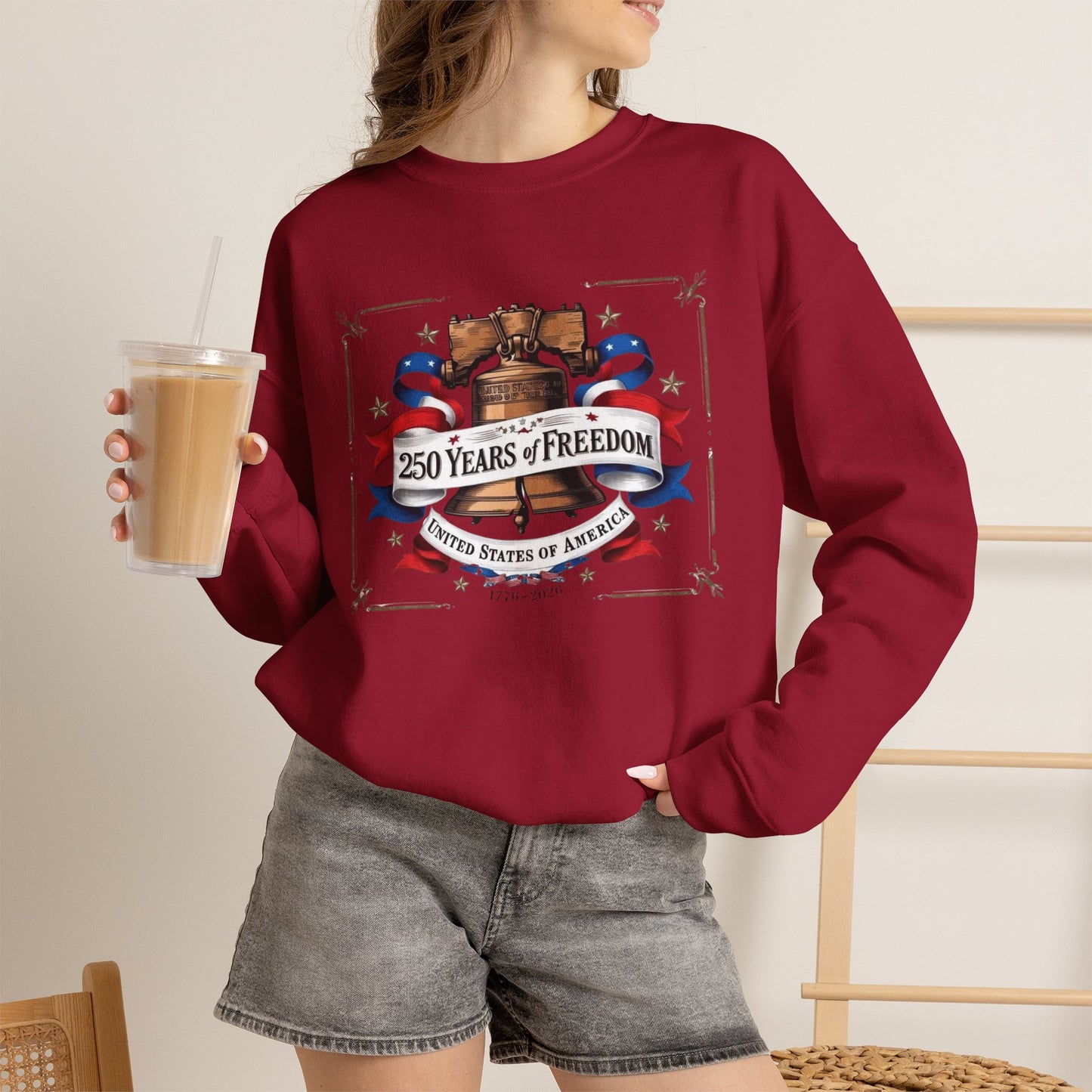 #250 250 Years of Freedom Liberty Bell Crewneck Sweatshirt