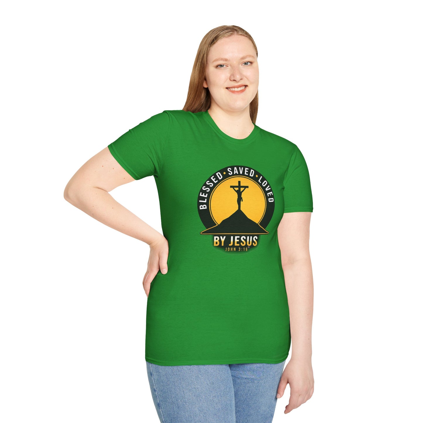 Blessed • Saved • Loved by Jesus T-Shirt — Christian Faith Tee
