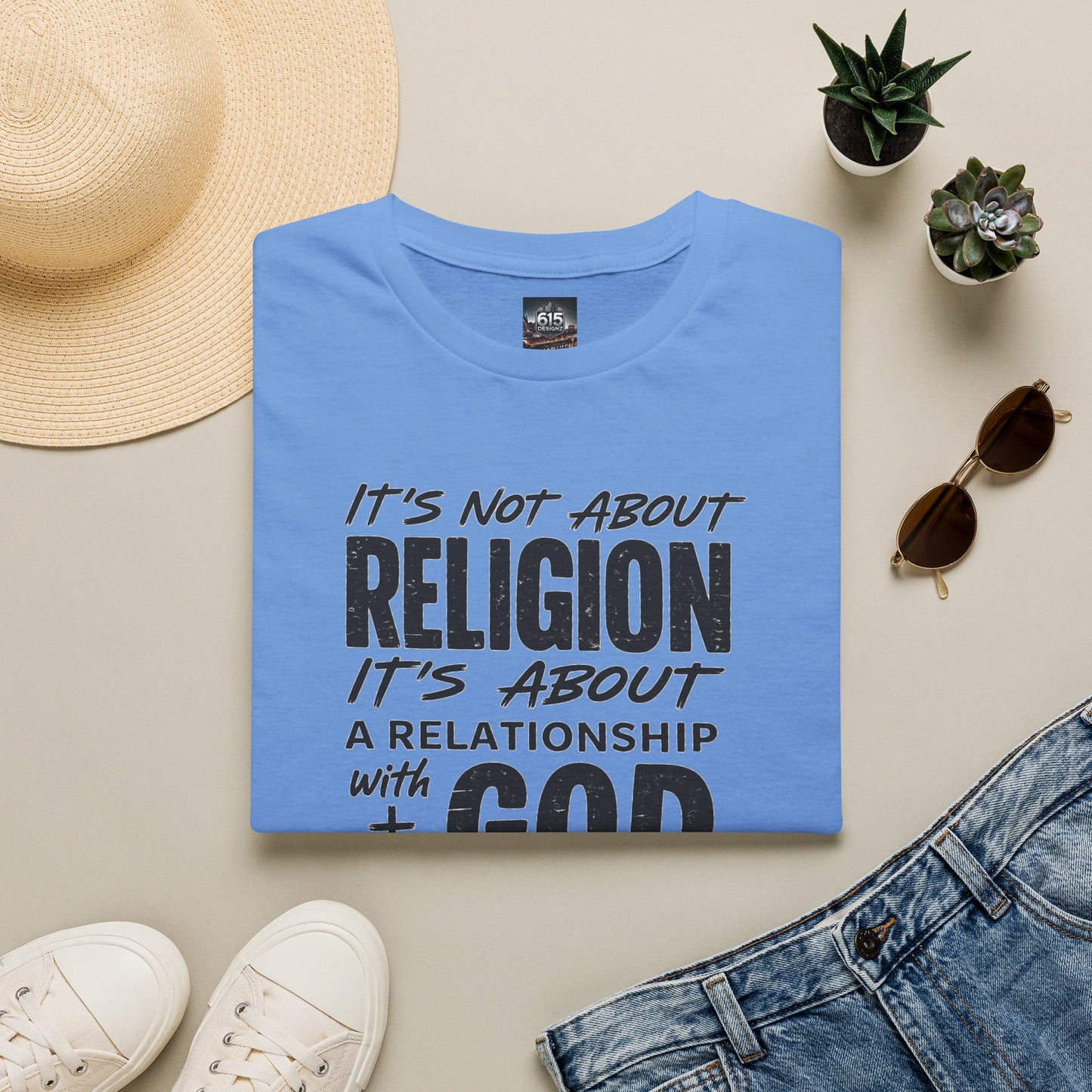 It's Not About Religion, It's About a Relationship with God - Christian Message T-Shirt