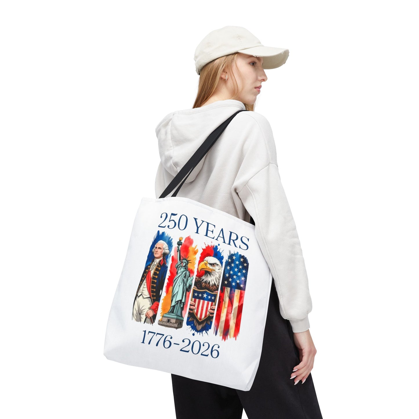 #250 250 Years American History Celebration 1776–2026 Patriotic Tote Bag
