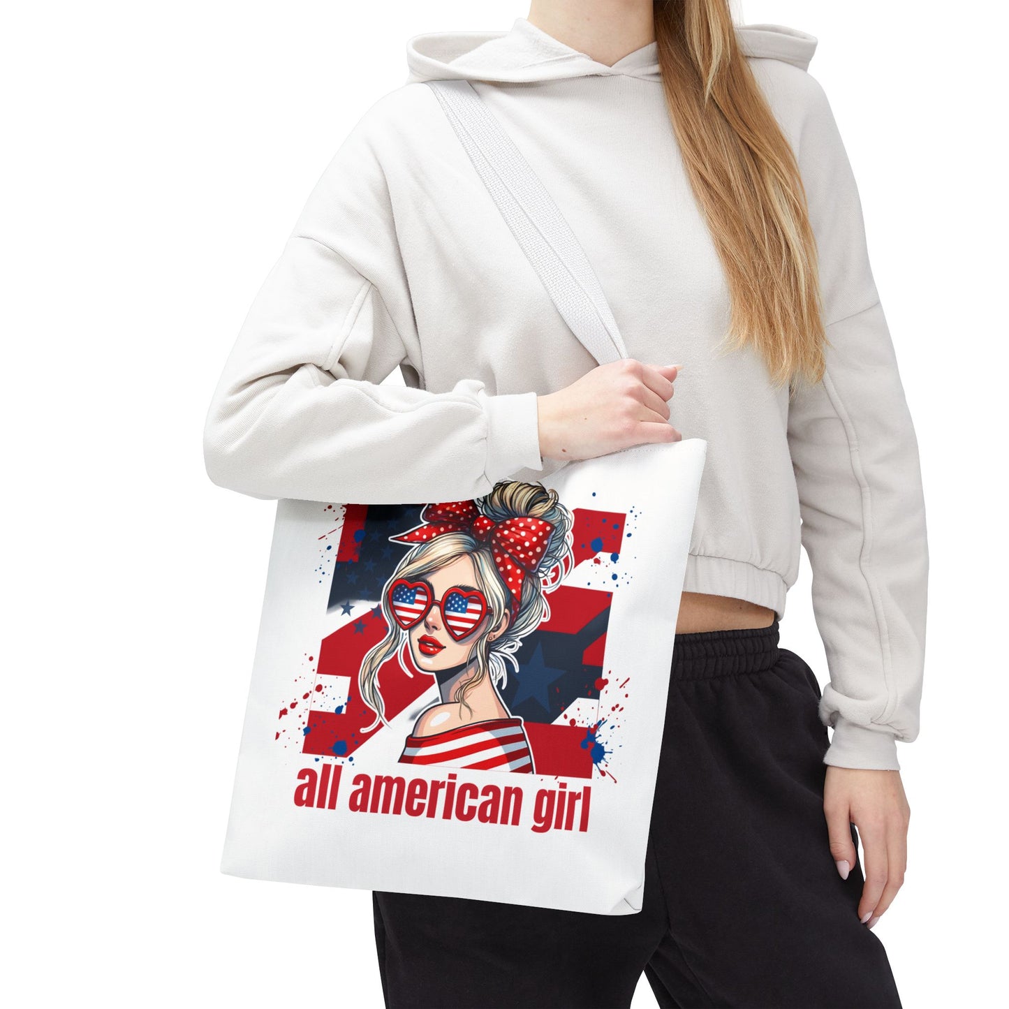 #250 All American Girl Patriotic Tote Bag
