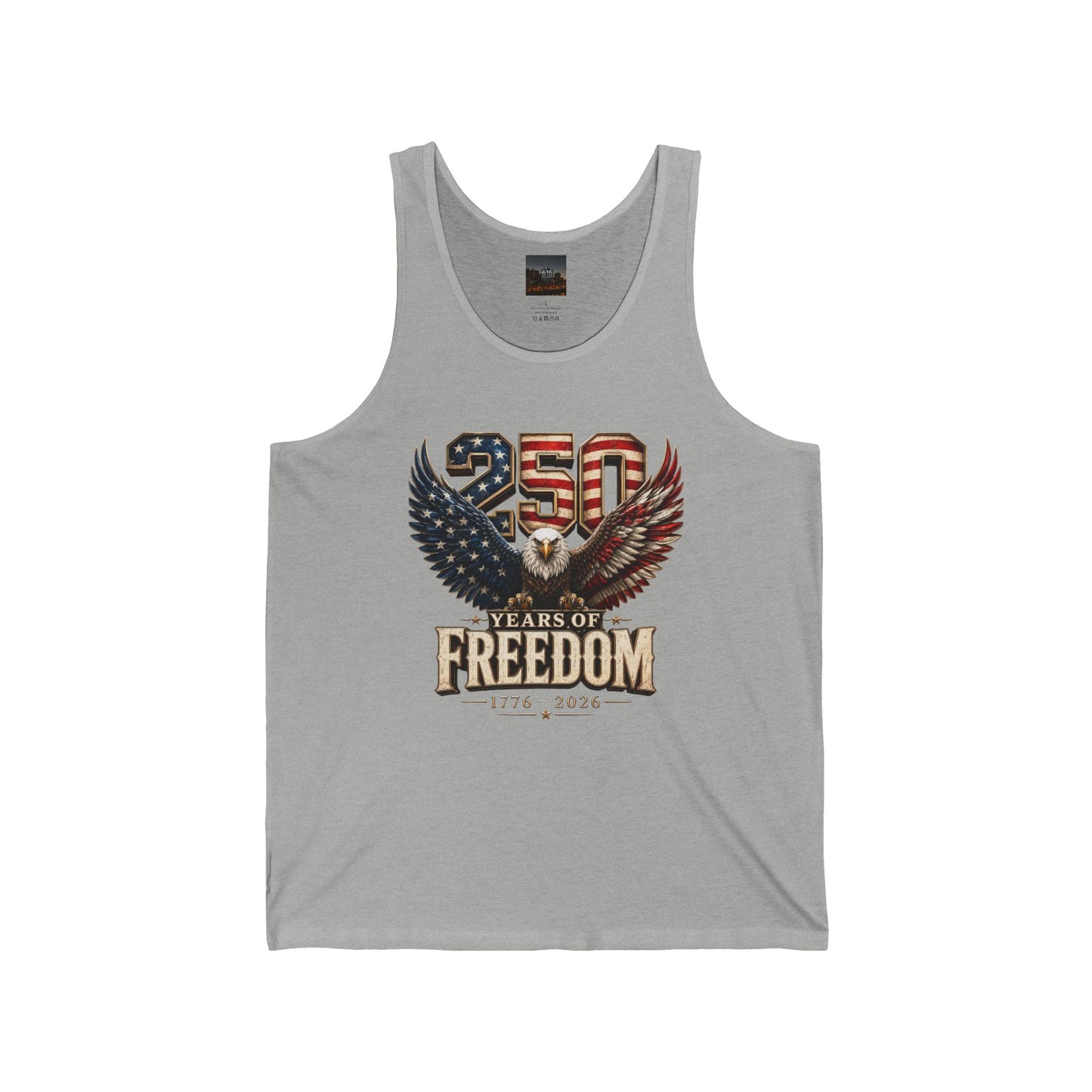 #250 250 Years of Freedom Eagle Patriotic American Flag Anniversary (1776–2026) Jersey Tank Top