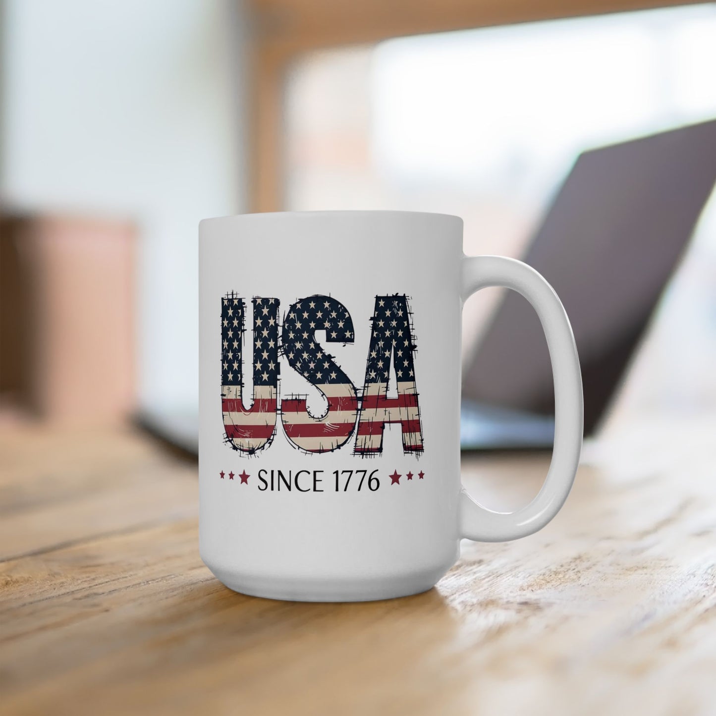 #250 USA Flag "USA Since 1776" Patriotic 'Ceramic Mug Coffee Cup (11oz, 15oz)