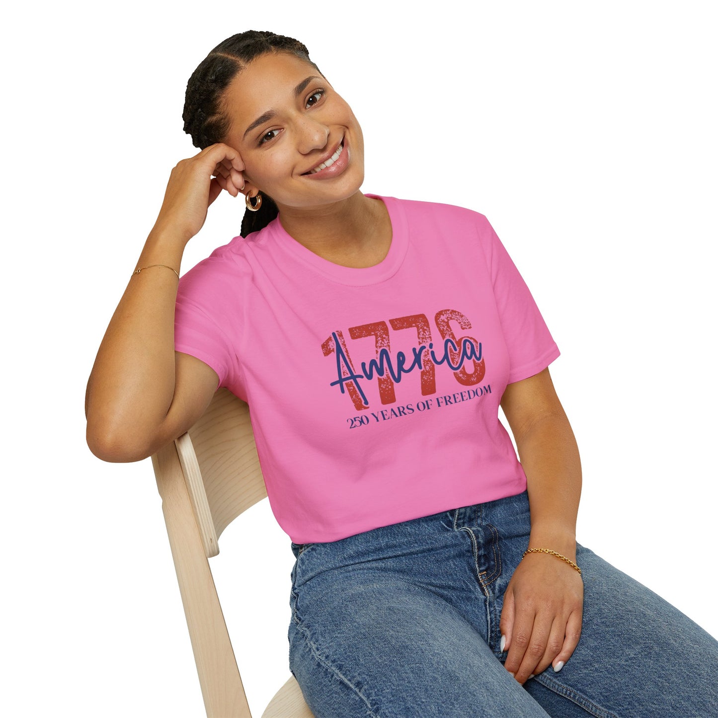 #250 1776 America: 250 Years of Freedom' Patriotic Independence Day Soft-Style Tee