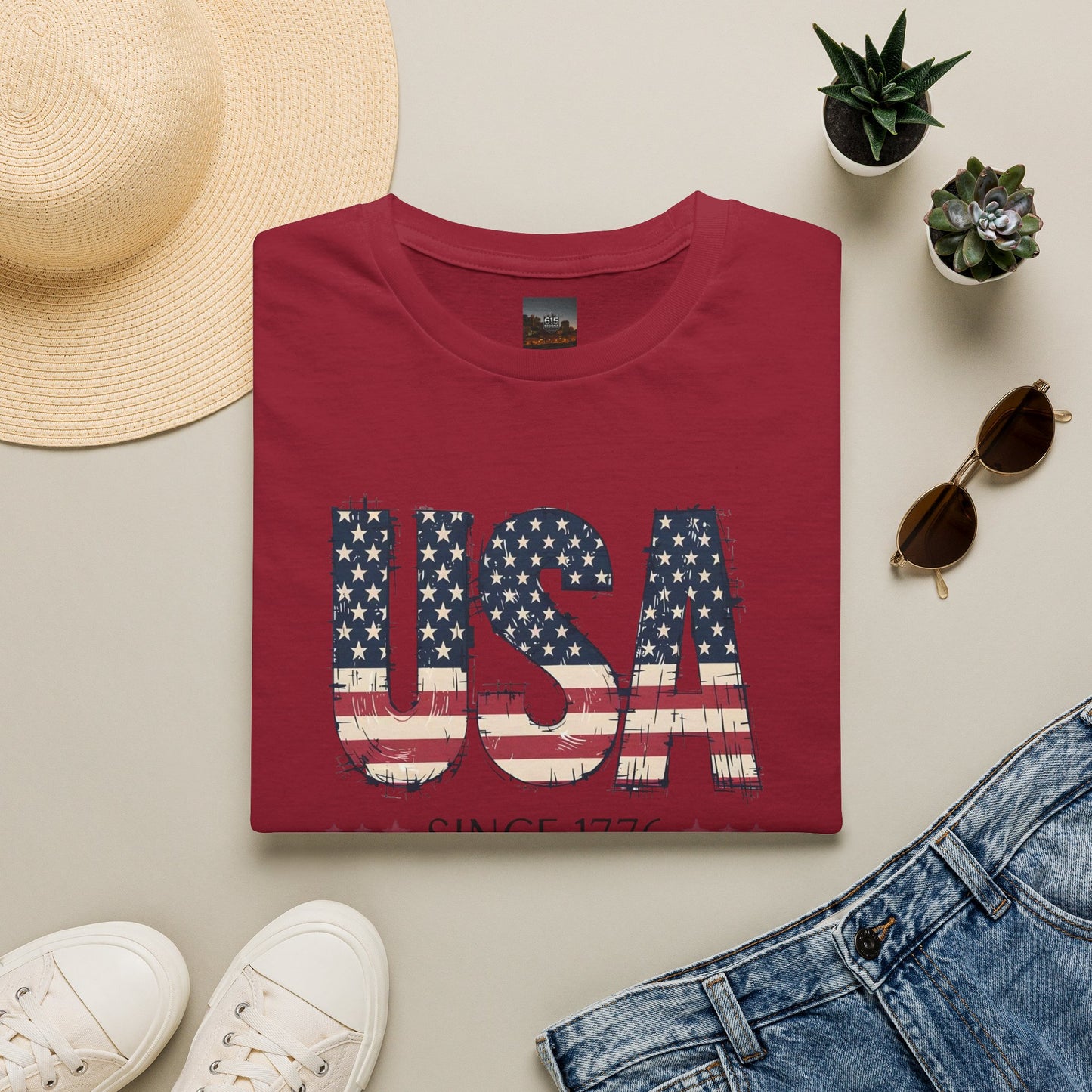 #250 USA Flag "USA Since 1776" Patriotic T-Shirt