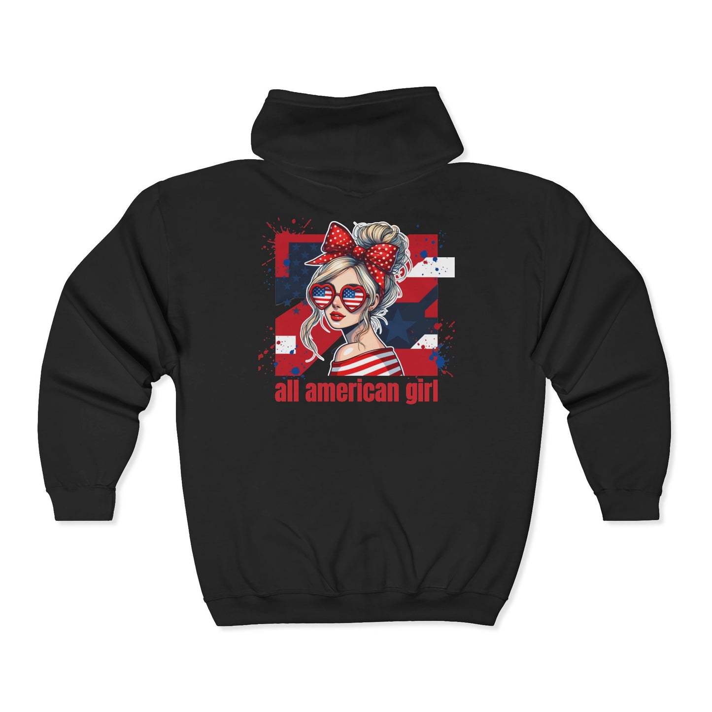 #250 All American Girl Patriotic Zip Hoodie