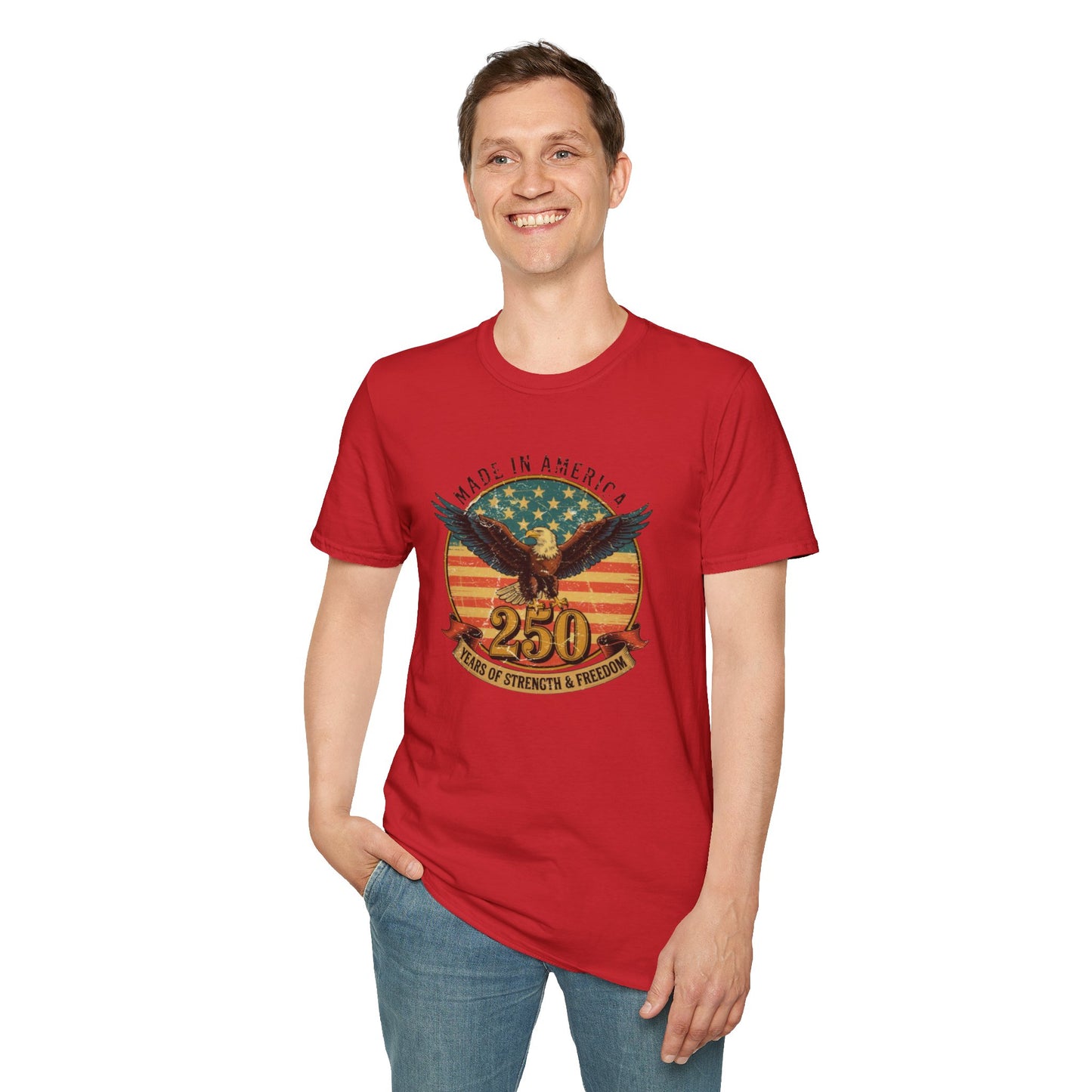 #250 Made in America Eagle 250th Anniversary Patriotic T-Shirt