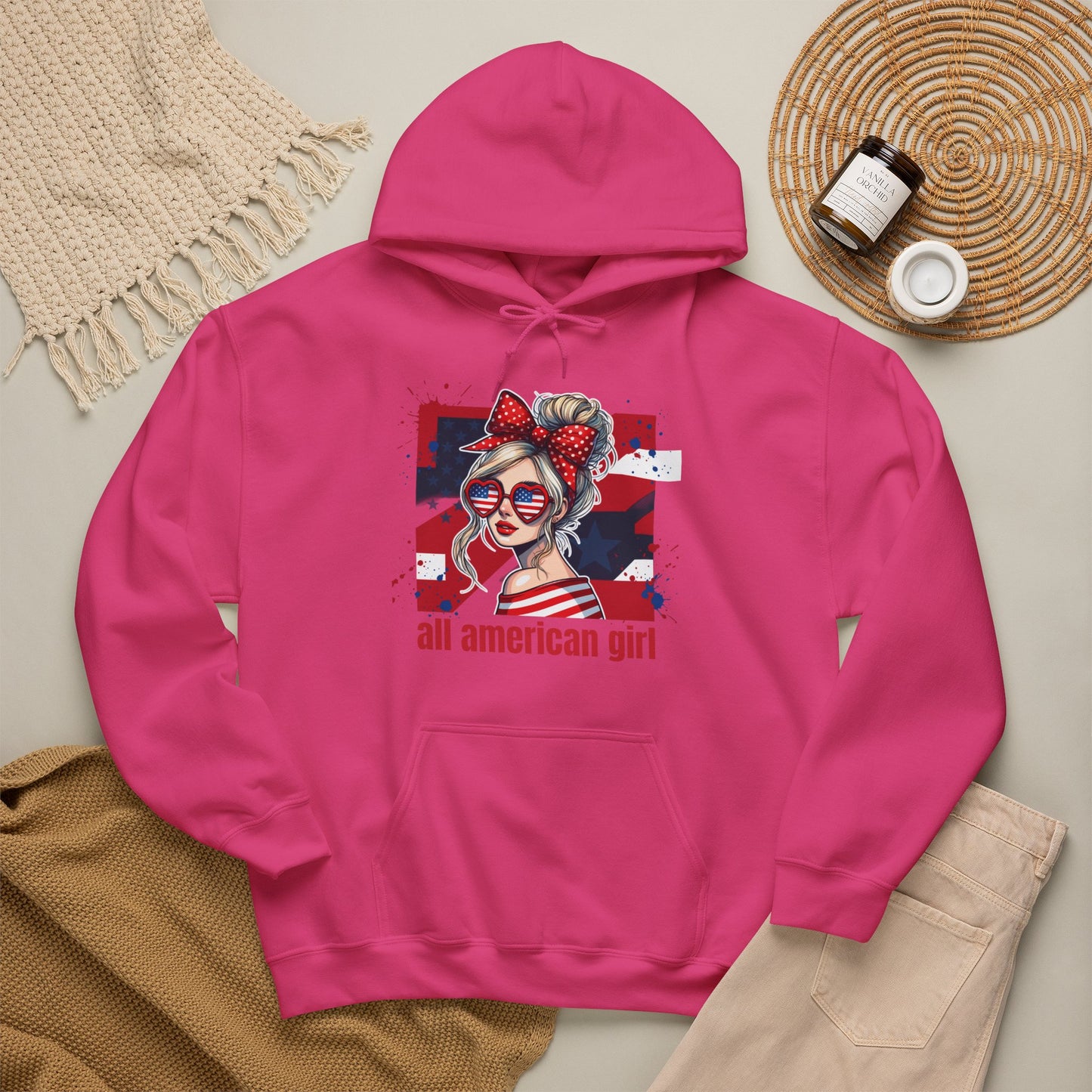 #250 All American Girl Patriotic Hoodie