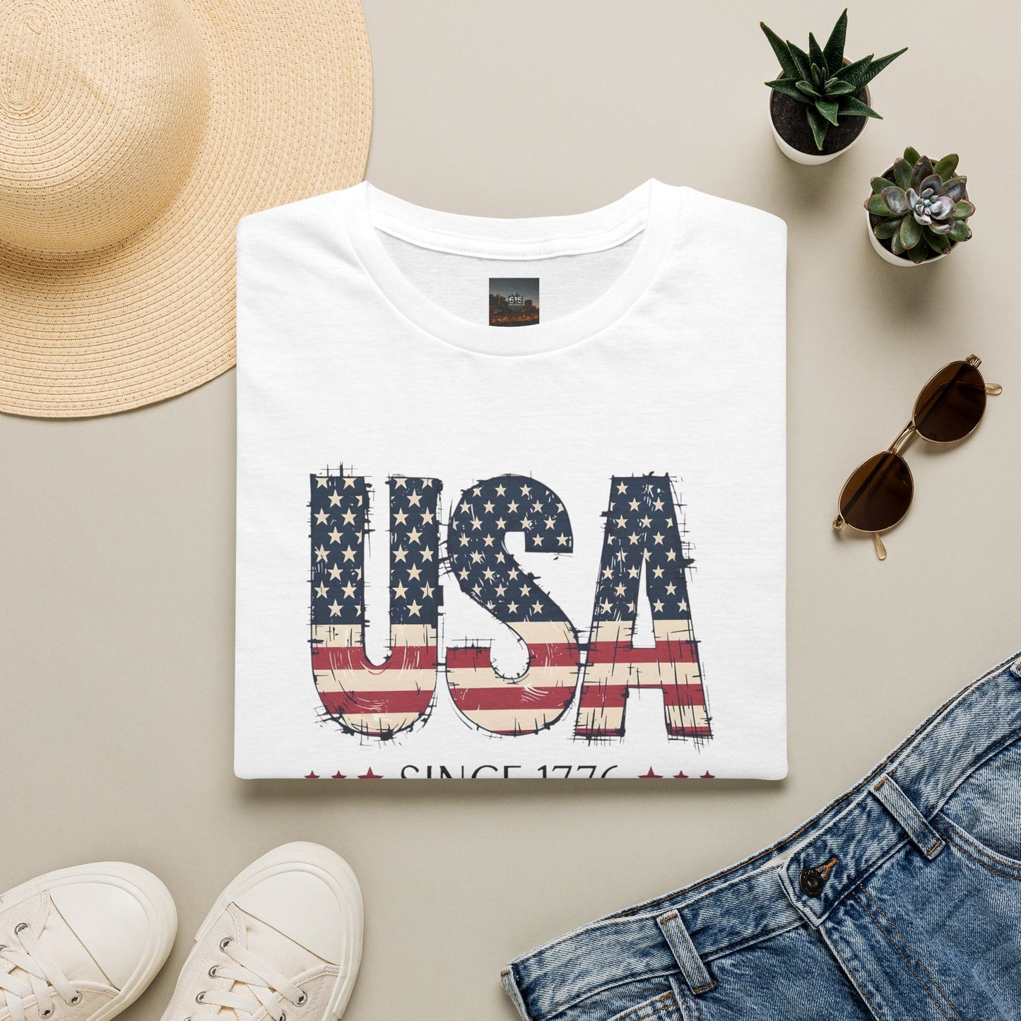 #250 USA Flag "USA Since 1776" Patriotic T-Shirt