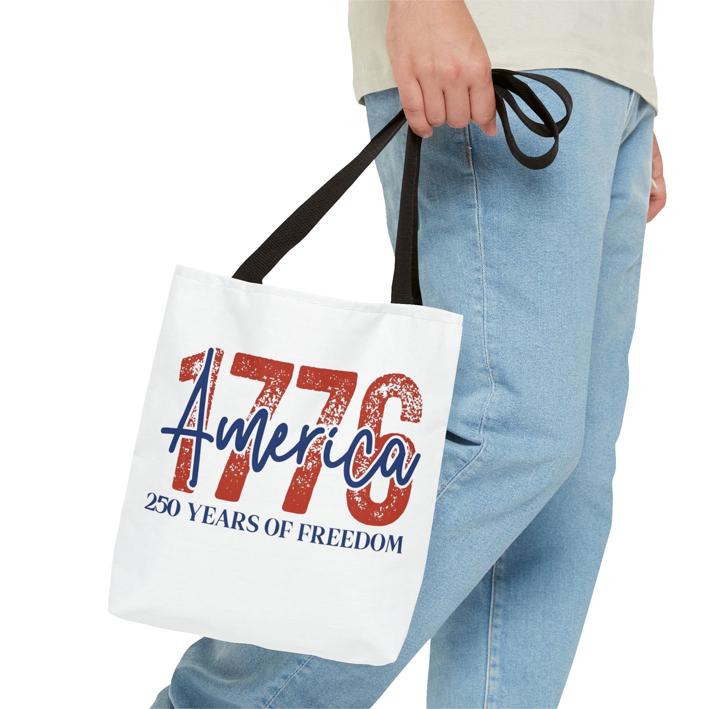 #250 1776 America: 250 Years of Freedom' Patriotic Independence Day Tote Bag