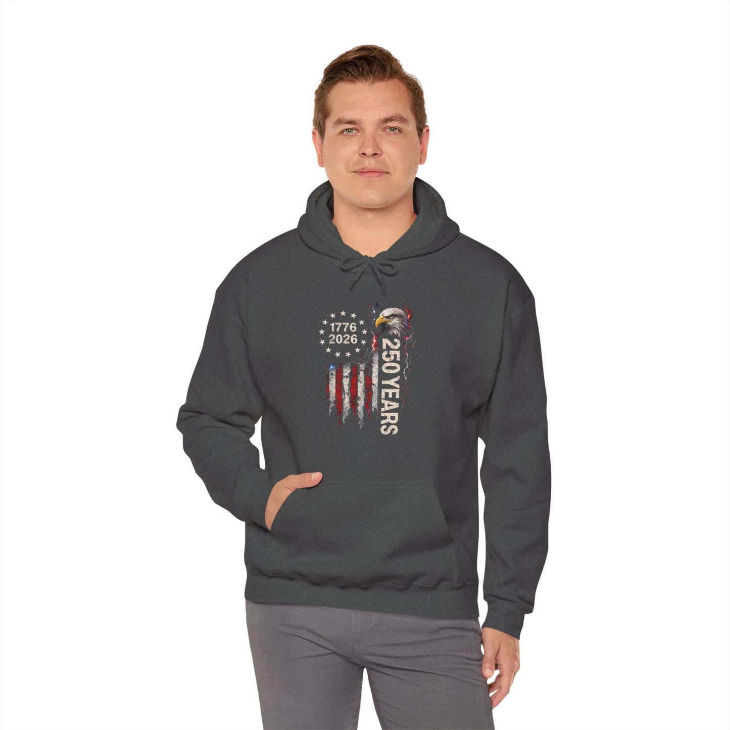 #250 1776-2026 250 Years USA Bicentennial Eagle Hoodie