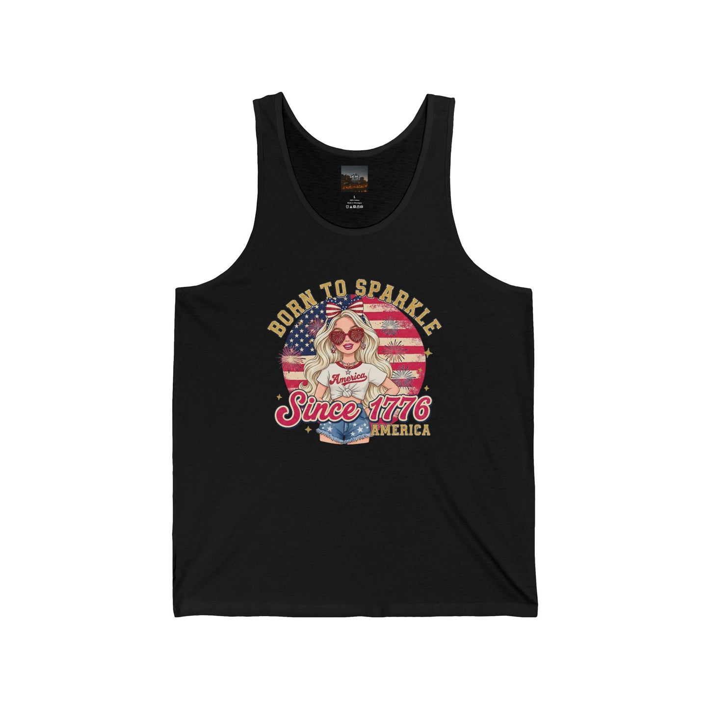 #250 "Born to Sparkle Since 1776" Patriotic Tank Top